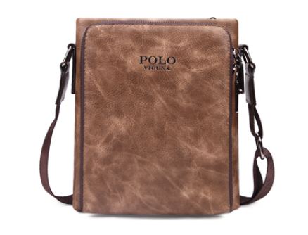 กระเป๋าสะพายข้าง ผู้ชาย กระเป๋าหนัง Polo ขนาดกลาง คงตัว แยกเป็น 3 ช่องซิป กระเป๋าสะพายขนาดกระทัดรัด 915473