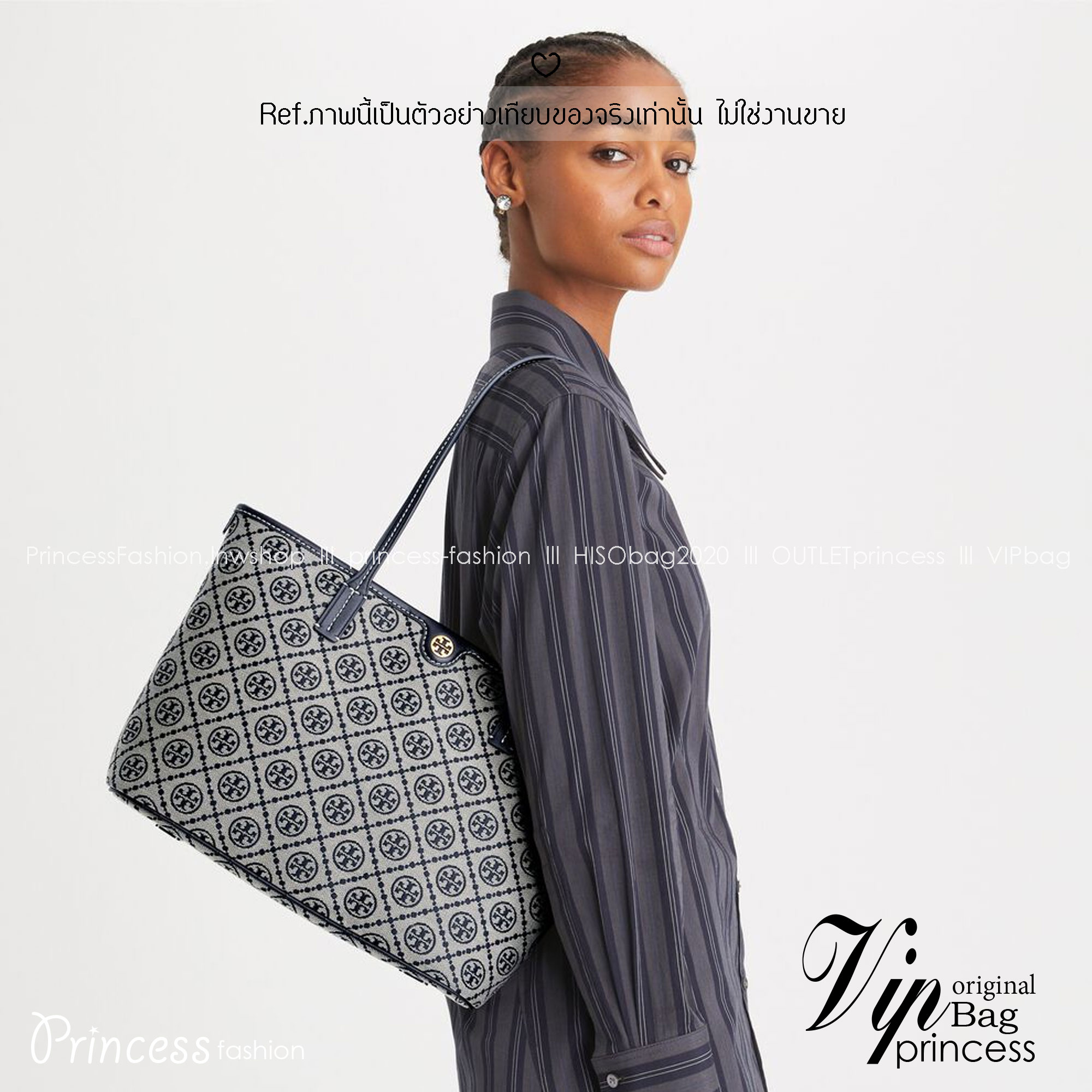 ORI หนังแท้ | Tory Burch T Monogram zip tote bag กระเป๋าทรงโท้ทใบใหญ่ทรงกว้างพร้อมใบเล็กเข้าเซ็ท งานผ้าแจ็คการ์ดตัดขอบหนัง เดอะเบสท์ เซลเลอร์!! ที่สุดของไอเท็มยอดฮิตติดอันดับ ขายดี ขายได้ตลอด ลายโมโนแกรมสุดคลาสสิค สาวๆว่าต้องมีติดบ้านจริงๆน้า