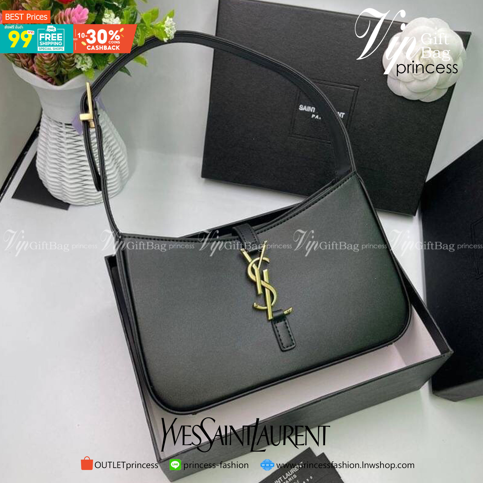 3สี VIP GIFT 】หนังแท้ Saint Laurent Le 5 à 7 Leather Hobo Bag รุ่นยอดนิยม รุ่นหายาก รุ่นที่สาวๆตามหา ใบนี้เลย!! สวยหรู กระเป๋าสะพายไหล่ ดีไซน์อยู่ทรง คลาสสิคแฝงความหรูด้วยโลโก้สีทองอร่ามโดดเด่น วัสดุหนังเรียบ สาวๆที่รออยู่ต้องรีบจัด รีบมีเป็นของตัวเองกันน