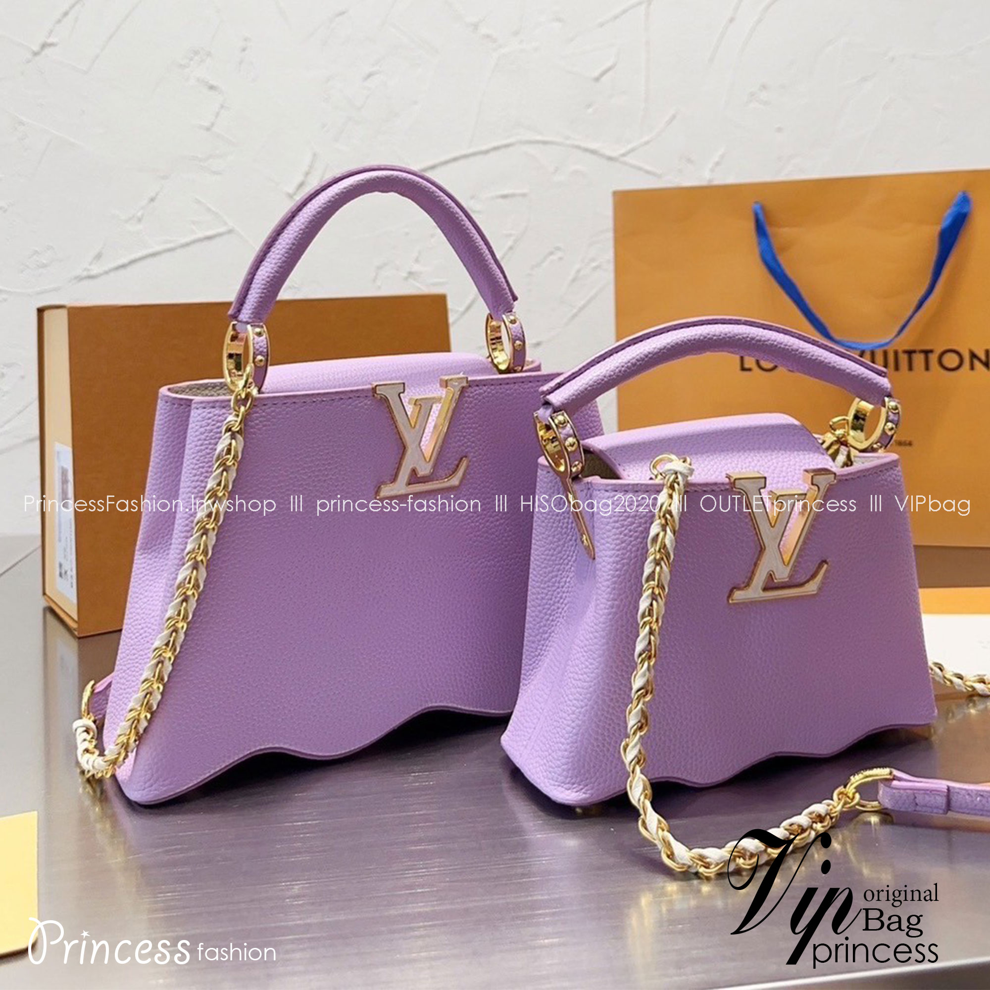 พร้อมส่ง 3 สี 🥂 LV Capucines Top Handle Bag / LV Makes Waves With Its New Capucines แบบใหม่แบบสับ น่ารักมากเว่อร์ ฐานกระเป๋าดีไซน์เวฟ โค้งน่ารัก