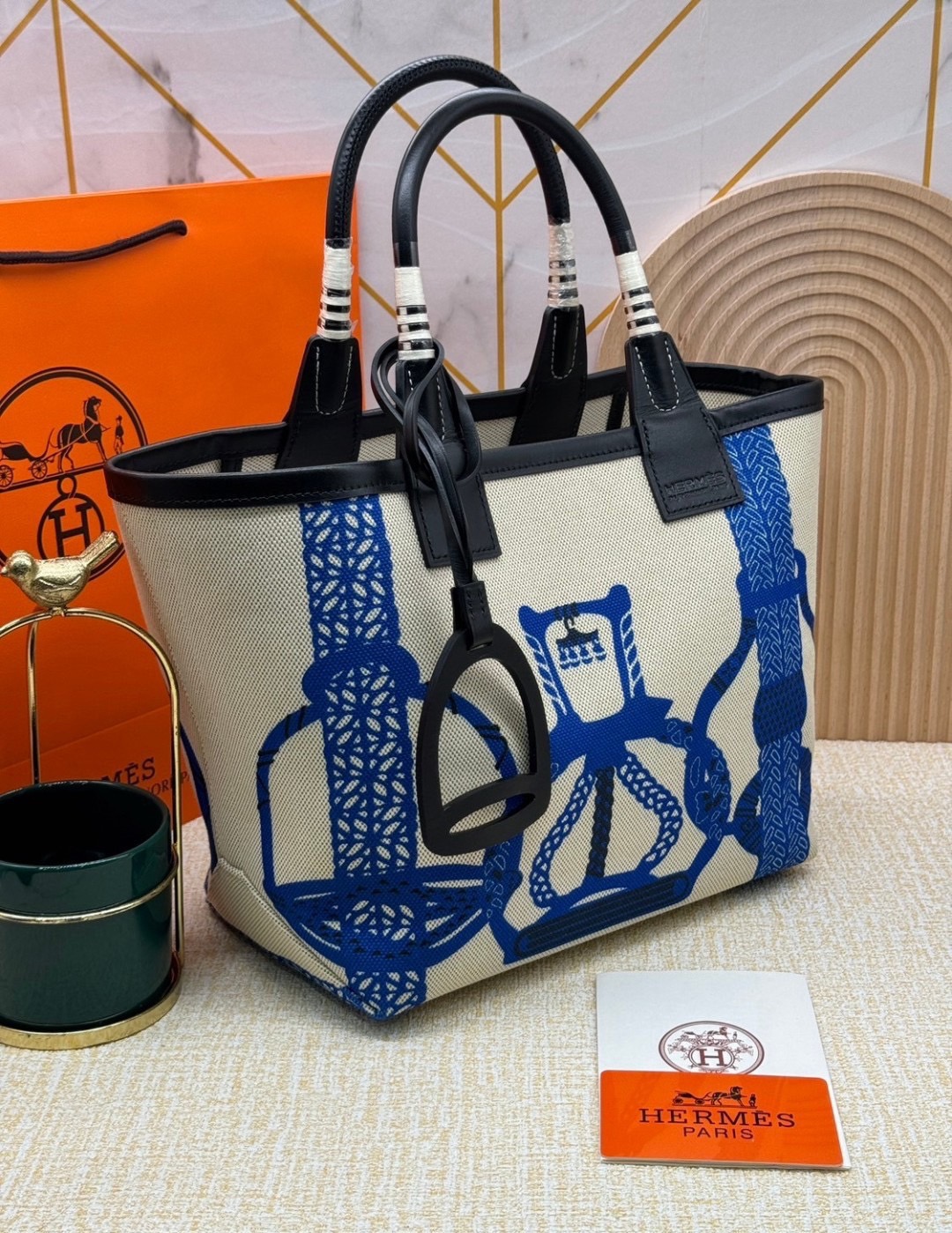 HERMES Steeple Tote Bag / H Steeple canvas tote bag 30cm กระเป๋าทรงโท้ทแคนวาสอย่างดี พิมพ์ลายคมชัด ลายใหม่สวยหรู เกรดออริ สลับแท้