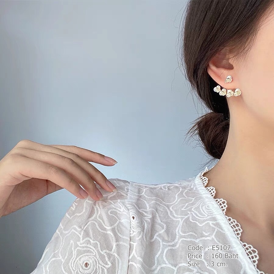 ต่างหูดอกไม้ ใส่หน้า-หลังหู แยกใส่เฉพาะดอกไม้ดอกเดียวได้