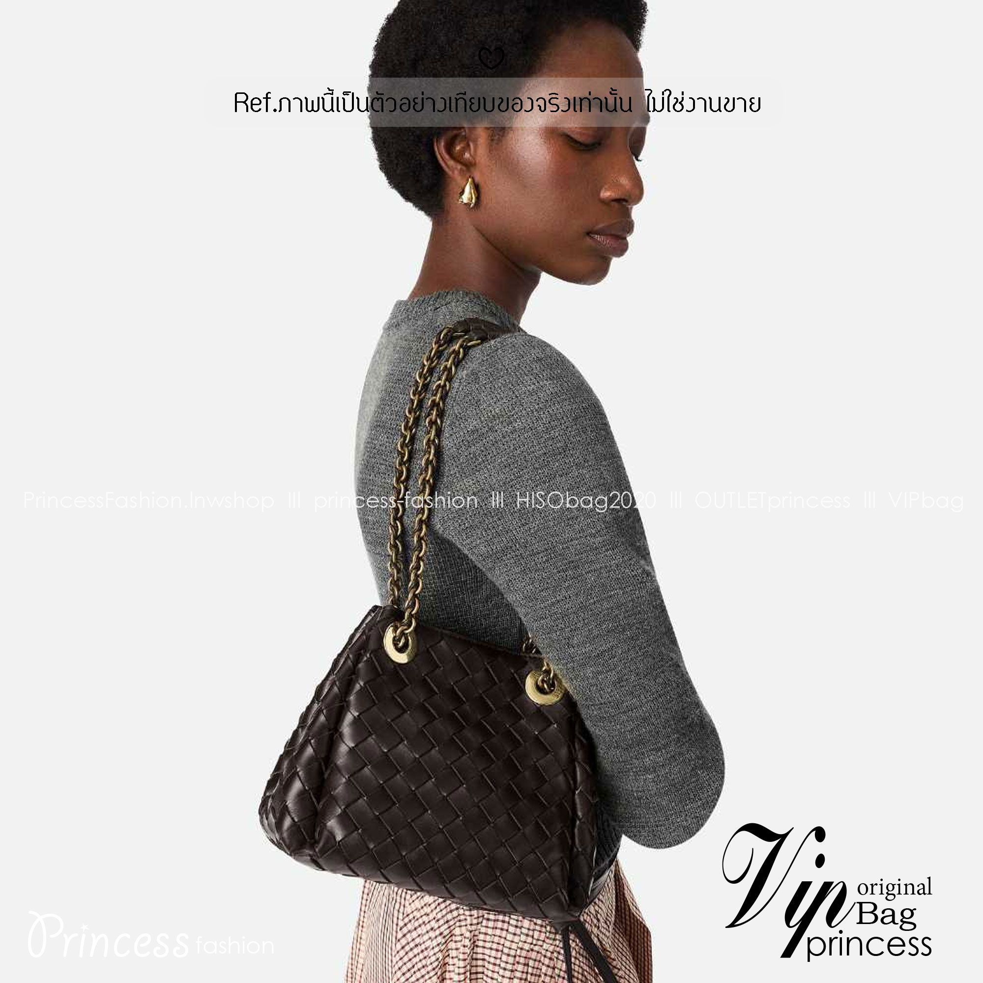 ORI หนังแท้ | Bottega Veneta Parachute Chain small shoulder bag / BV Hobo Bag กระเป๋าสะพายสุดชิค งานสานดีไซน์เรียบหรูโดดเด่น 🤍 เกรดออริจินอล หนังแท้