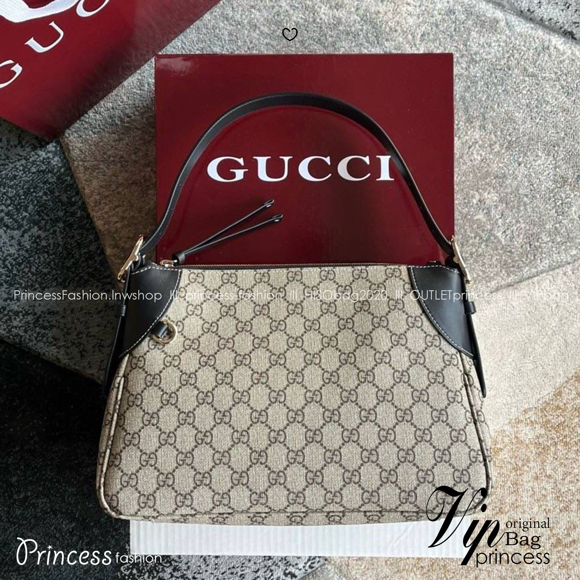GUCCI GG Emblem medium shoulder bag กระเป๋าสะพายทรงใหม่สวยคลาสสิค เกรดหนังแท้ แคนวาสแท้ พิมพ์ลายคมชัด 🤍 เกรดออริจินอล สลับแท้