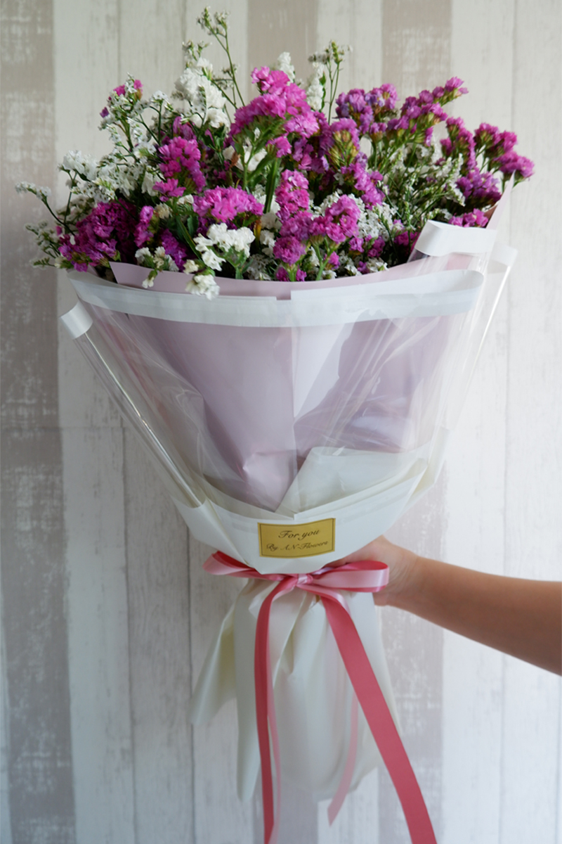 ช่อสแตติสช่อใหญ่ โทนชมพูขาว