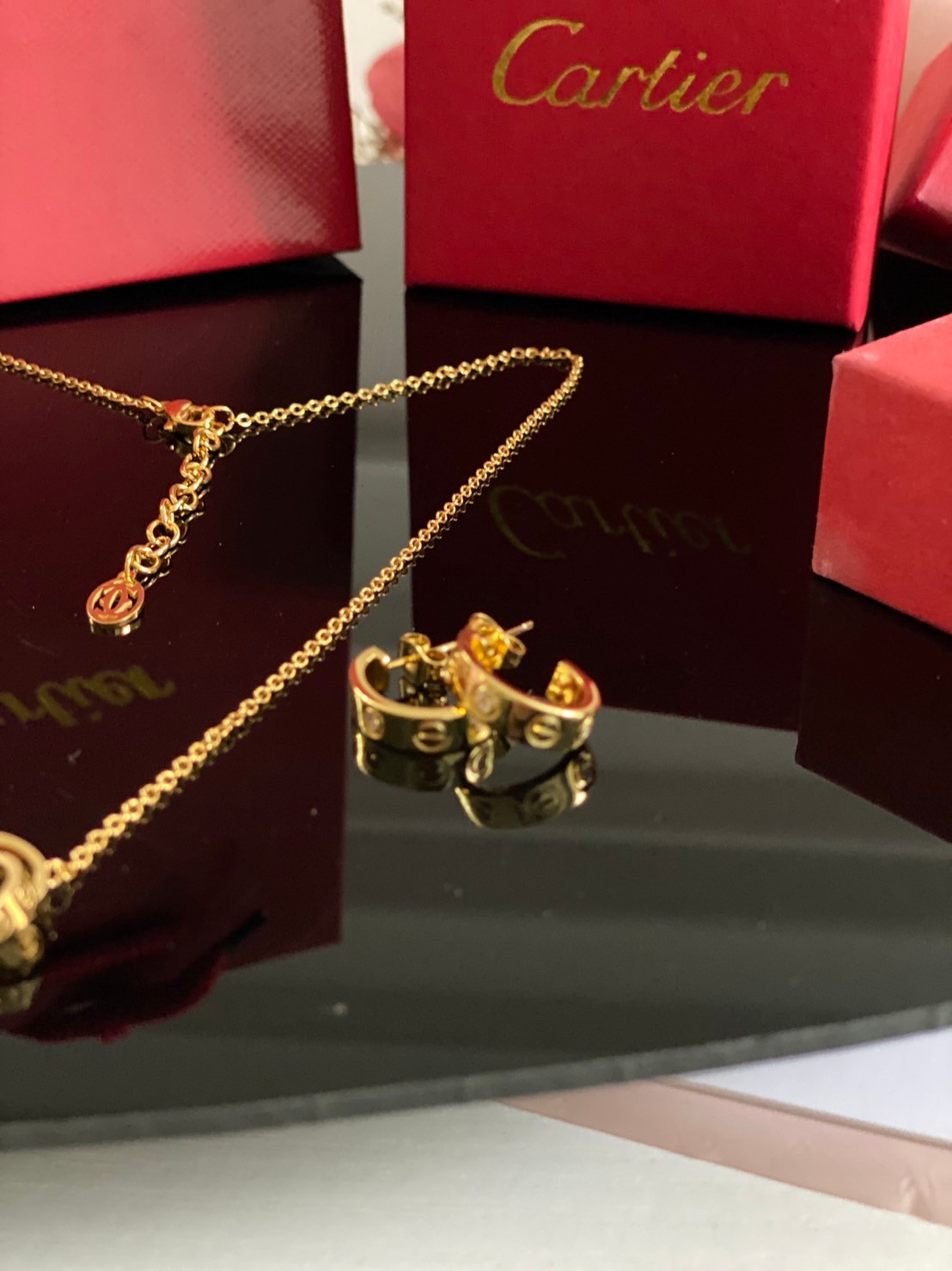 Cartier necklace LOVE - gold พร้อมส่งที่ไทย สร้อยคอคาเทียร์ **สินค้าเกรดออริจินอล 1:1 สลับแท้ ใช้งานต่างประเทศได้ งานสวยตามรูป ภาพถ่ายจากงานขายจริง