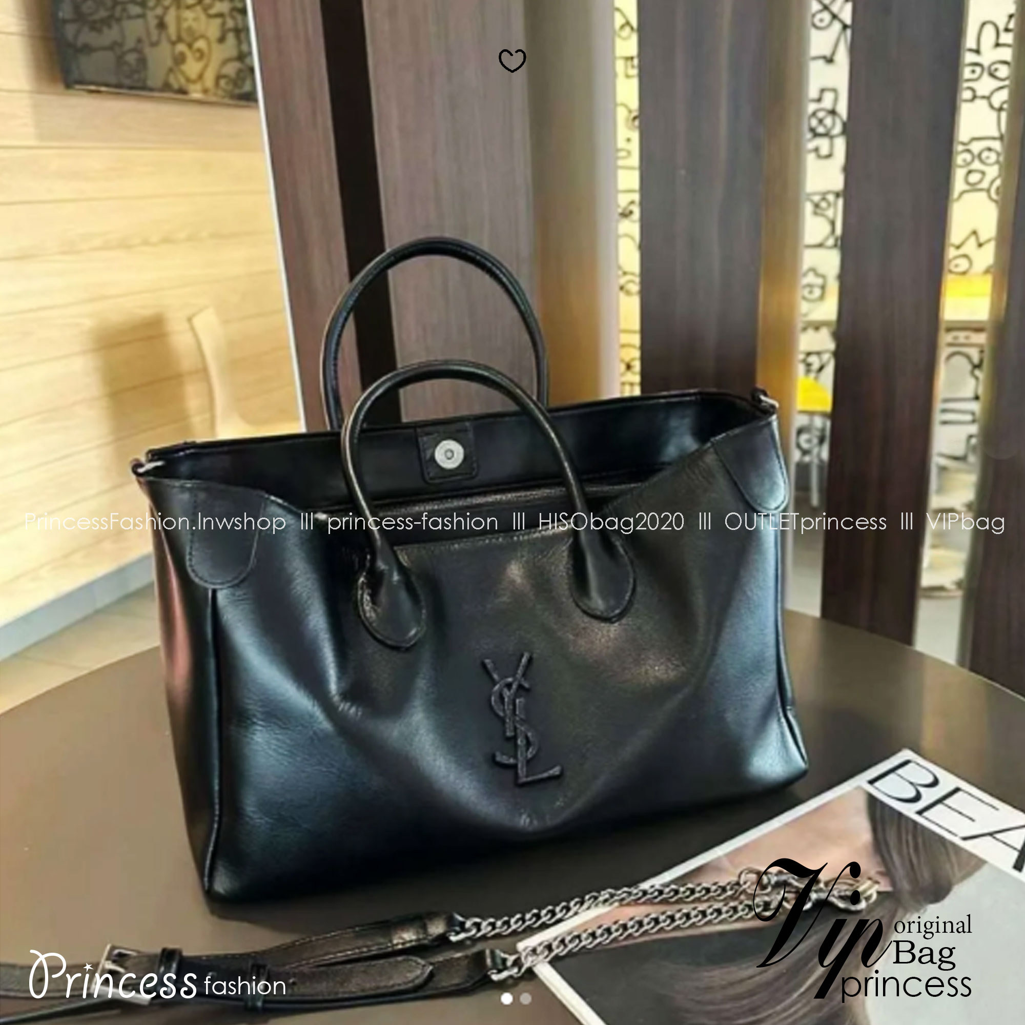YSL Raphael Tote Bag กระเป๋าสะพายทรงโท้ทคอลใหม่ ขนาดกำลังสวย จุของได้เต็มที่ รูปทรงคลาสสิคชวนใช้ แต่งโลโก้หนังยับโดดเด่นเป็นเอกลักษณ์