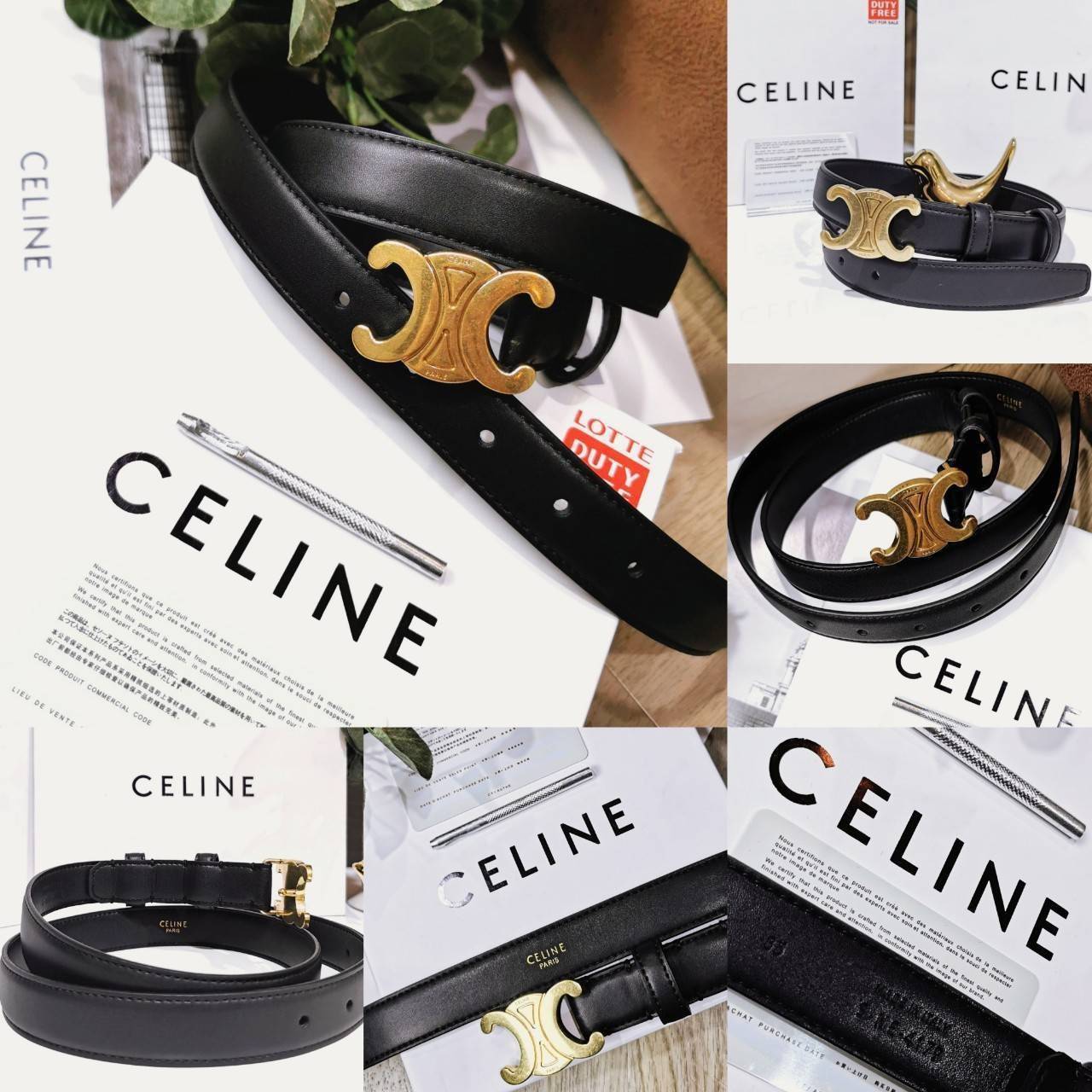 VIP 🥂 Celine Vintage Logo Leather Belt VIP เข็มขัดซีลีนใช้ได้ทั้งชายหญิง วัสดุ Calfskin หนังเรียบสวยหัวเข็มขัดโลโก้แบรนด์แบบ 3D Vintage สีทองสายปรับระดับได้ในดีไซน์เรียบหรูเข้ากับทุกลุ๊คใช้ได้ทั้งชายหญิง สินค้ามาพร้อม Original Package มีการ์ด ถุงผ