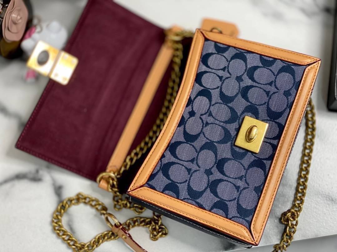 Coach Hutton Shoulder Bag in Signature Chambray