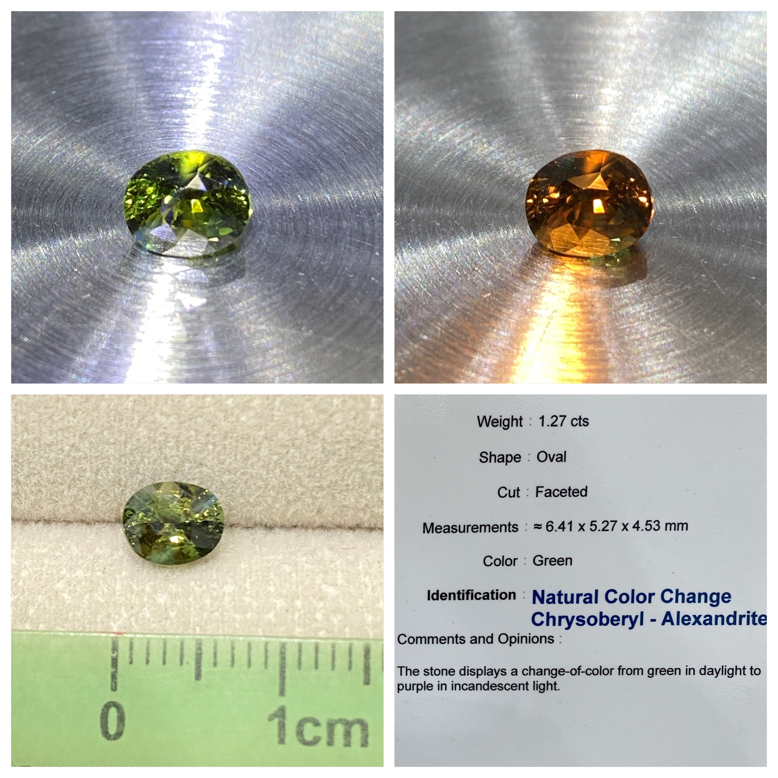 #Alexandrite 💚❤️ #เจ้าสามสี เม็ดสวยสุดคุ้ม #พลอยเจ้าสามสีแท้ 1.27 กะรัต สบายใจพร้อมเซอร์ AIGS