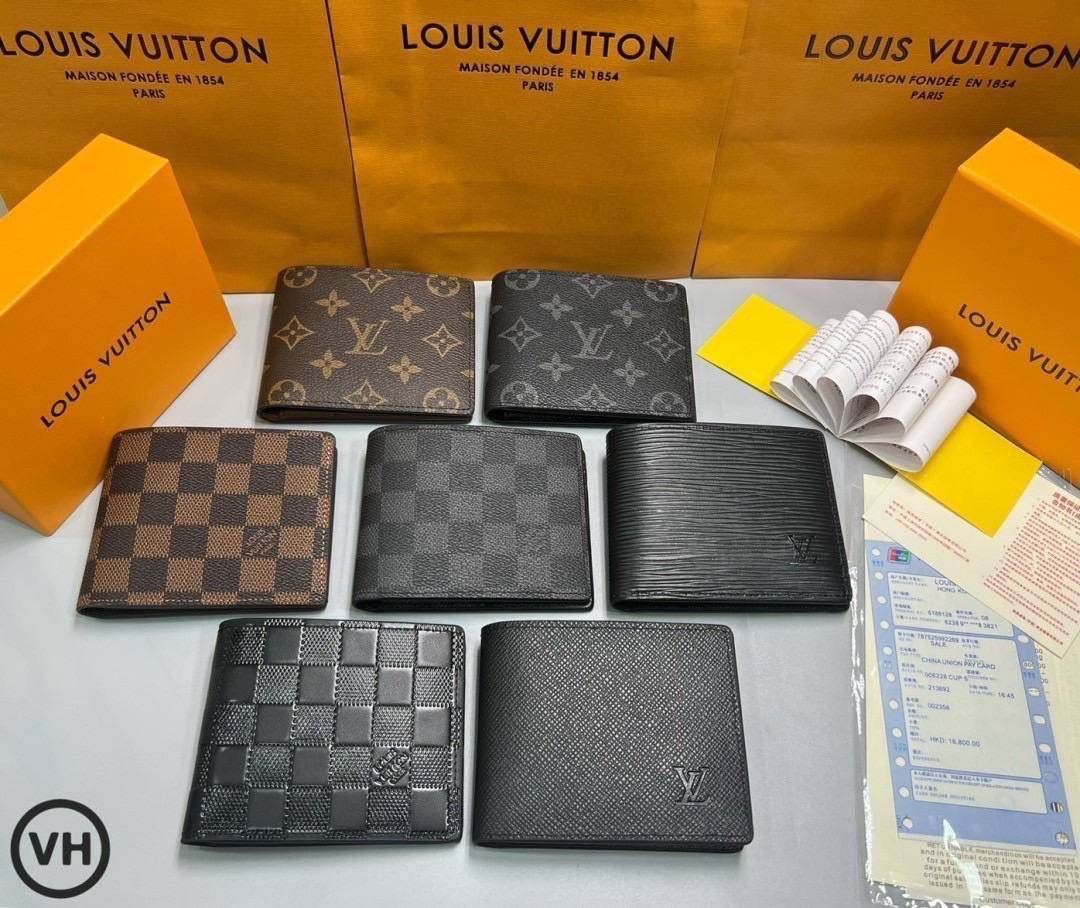 ORI หนังแท้ | LV Multiple Wallet / LV Short Wallet / LV Amerigo Wallet กระเป๋าสตางค์ใบสั้น กระเป๋าสตางค์ผู้ชาย
