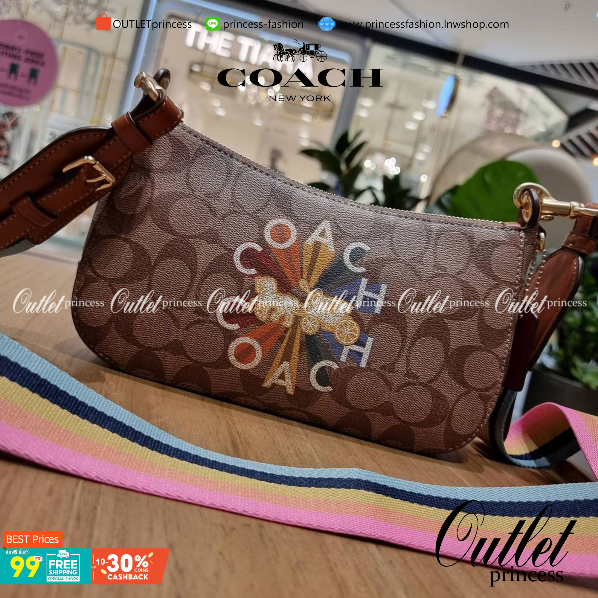 COACH C7264 C6823 C6817 JES BAGUETTE IN SIGNATURE CANVAS คอลเลคชั่นใหม่ล่าสุด พร้อมเสิร์ฟความสวยถึงบ้านเช่นเคย!! กระเป๋าสะพายทรงบาแกตต์ ดีไซน์ย้อนยุค ที่แอบแฝงความเรียบหรูดูแพงอยู่ในตัว โดดเด่นด้วยสายสะพายเส้นใหญ่ โทนสีคอนทราส ทำให้ไอเท็มนี้ดูมีลูกเล่นมาก