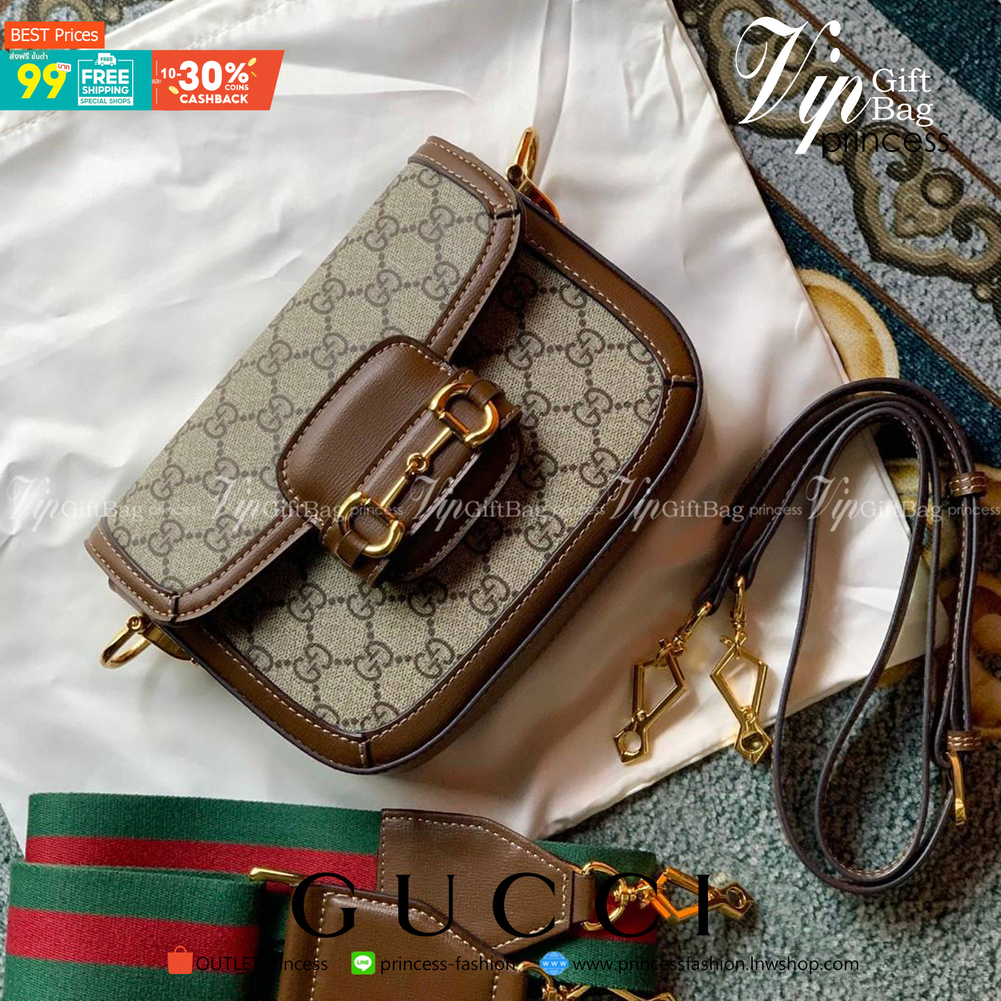 VIP GIFTbag 】หนังแท้สวยมากกกกกก มีจำนวนจำกัดน้าา Gucci Horsebit 1955 mini bag กระเป๋าสะพายข้าง ทรงใช้งานง่าย ดีไซน์เรียบหรูและคลาสสิคตามสไตล์ ใส่ของสำคัญได้สบาย ใส่มือถือได้ทุกรุ่น มาพร้อมสายสะพายสปอร์ต ถอดออกได้ ปรับได้ตามตัว ใบนี้แมทช์ได้กับทุกสไตล์การแ