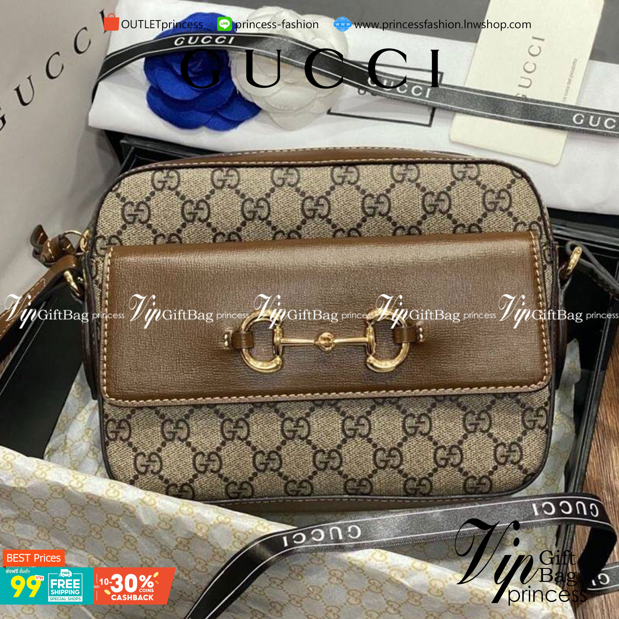 VIP 】หนังแท้ Gucci Horsebit 1955 small shoulder bag พร้อมส่งที่ไทย