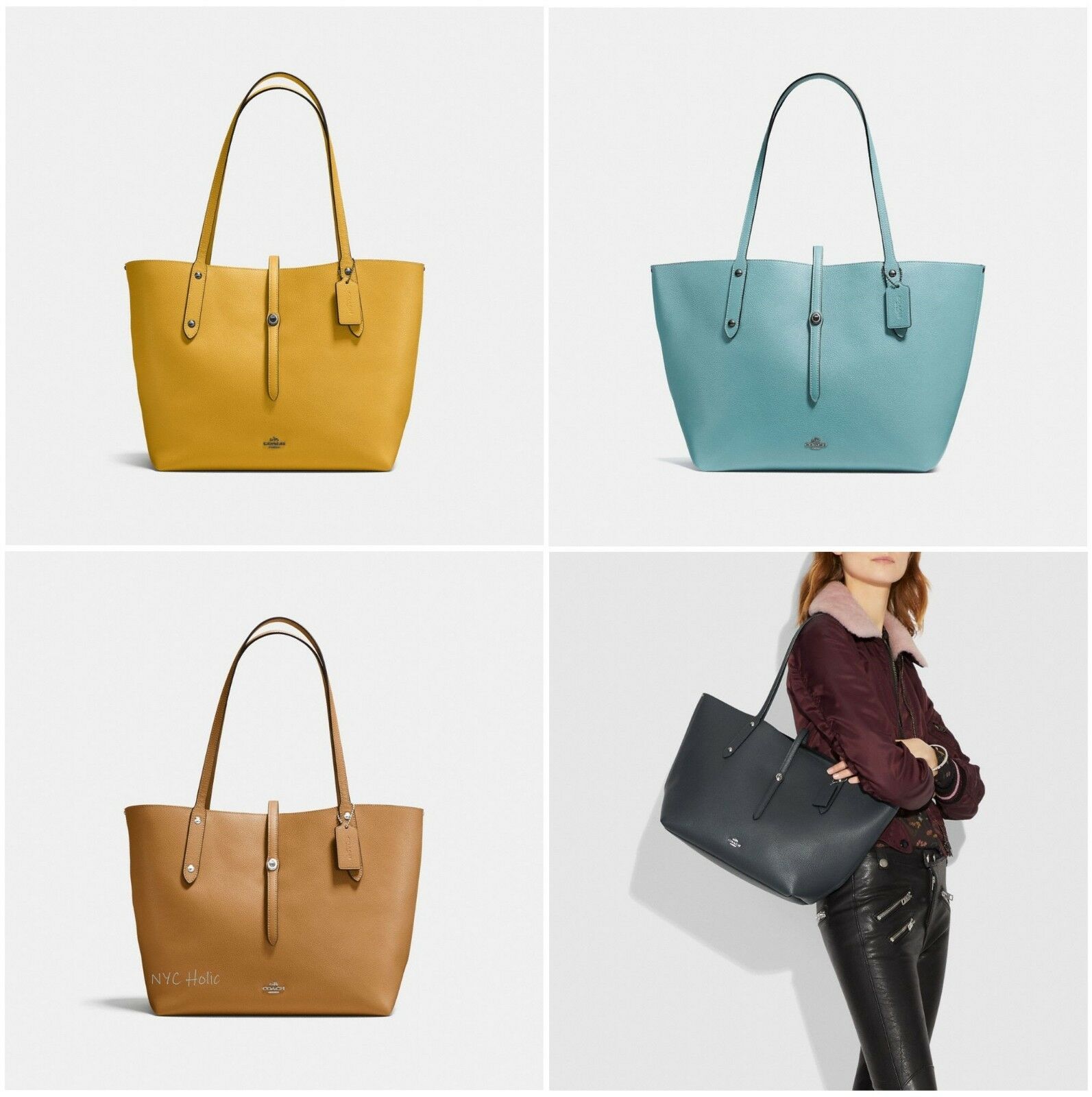 COACH MARKET TOTE กระเป๋าถือใบใหญ่ทรง TOTE ทรงกระเป๋าสวยหรู กระเป๋าใบใหญ่ใส่ของได้เยอะ Tote bag อีกหนึ่งรุ่นฮิต ให้พื้นที่จุของกว้างขวาง เชื่อว่าต้องเคยผ่านตาสาว ๆ มาก่อนแน่นอนค่ะ เพราะเป็นกระเป๋าที่ใช้งานง่าย สะพายไหล่ไปได้ทุกที่ ทุกโอกาส ด้วยขนาดของกระเ