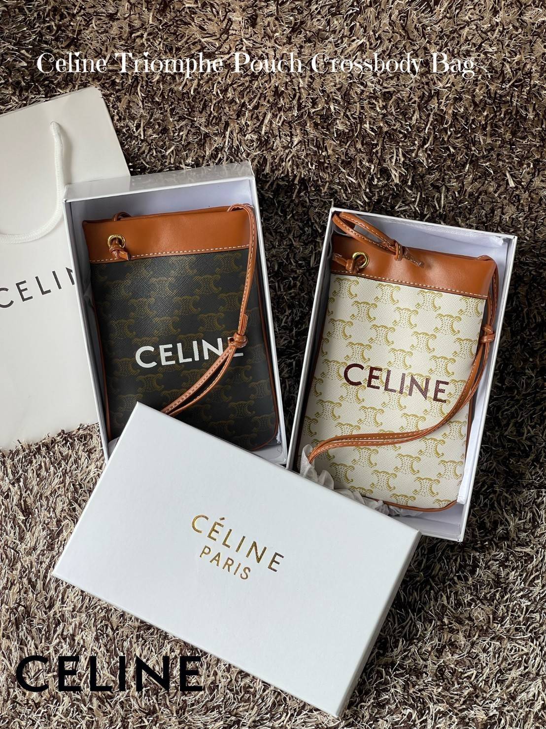 Celine Triomphe Pouch Crossbody Bag / Celine Phone Bag ในวันที่ต้องการความคล่องตัว เราสามารถหยิบกระเป๋าใส่โทรศัพท์ประเภทนี้เพื่อใส่เพียงแค่โทรศัพท์ เงิน และของสำคัญชิ้นเล็ก ๆ ได้เลย โดยไม่ต้องพกกระเป๋าใบใหญ่ ๆ ไปให้เกะกะ แถมยังดูเป็นแฟชั่นที่ทันสมัยอีกด้ว