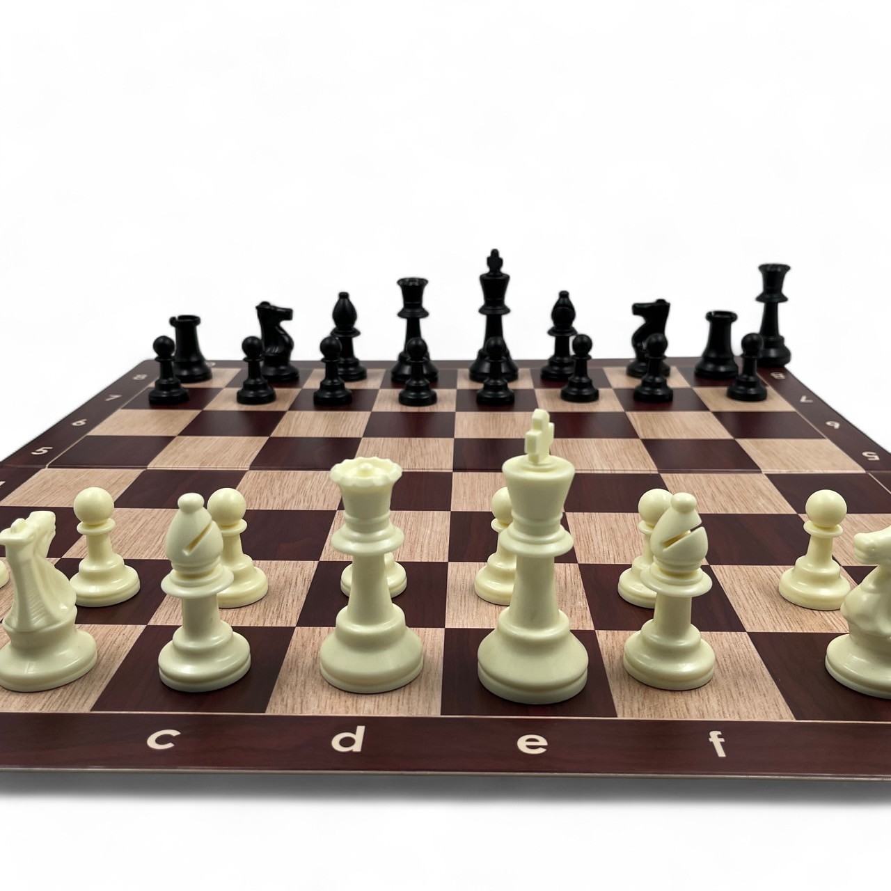 ตัวหมากรุกฝรั่งตัวเรซิ่นพร้อมกระดานPU เนื้อแข็งพับได้