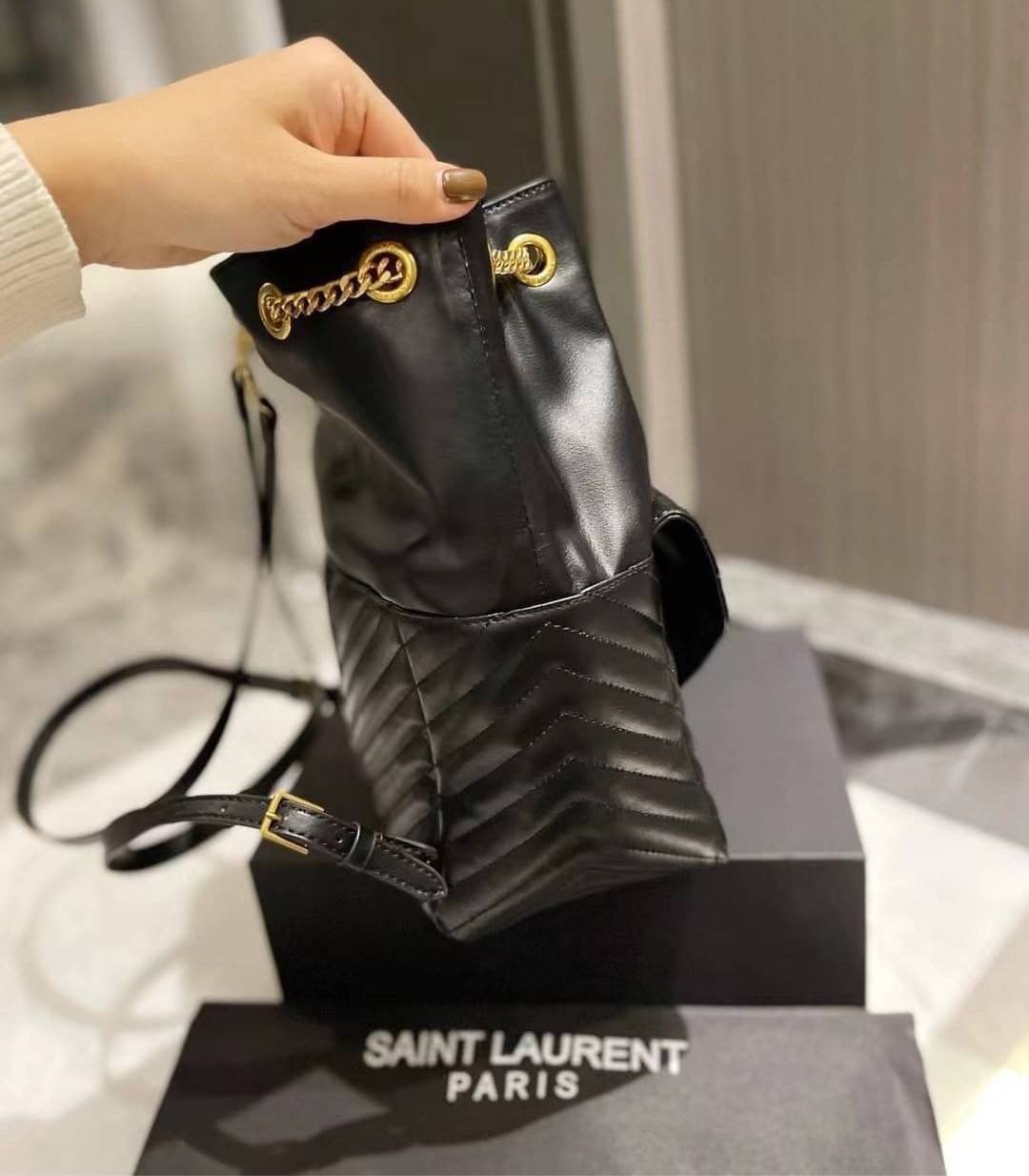 VIP Saint Laurent Joe Drawstring Quilted backpack / YSL Joe Drawstring / YSL Backpack 8" กระเป๋าเป้ใบเล็ก พร้อมส่ง ภาพถ่ายจากงานจริง