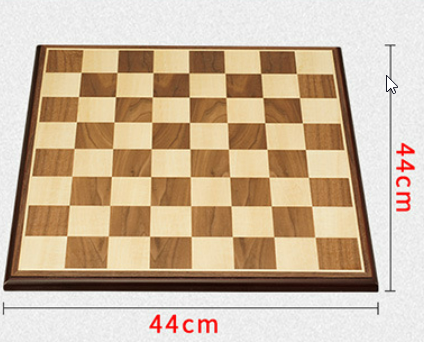 กระดานหมากรุกสากลไม้ช่องน้ำตาลขอบน้ำตาลเข้มขนาดมาตรฐานช่อง5x5 cm.เคลือบผิวอย่างดี