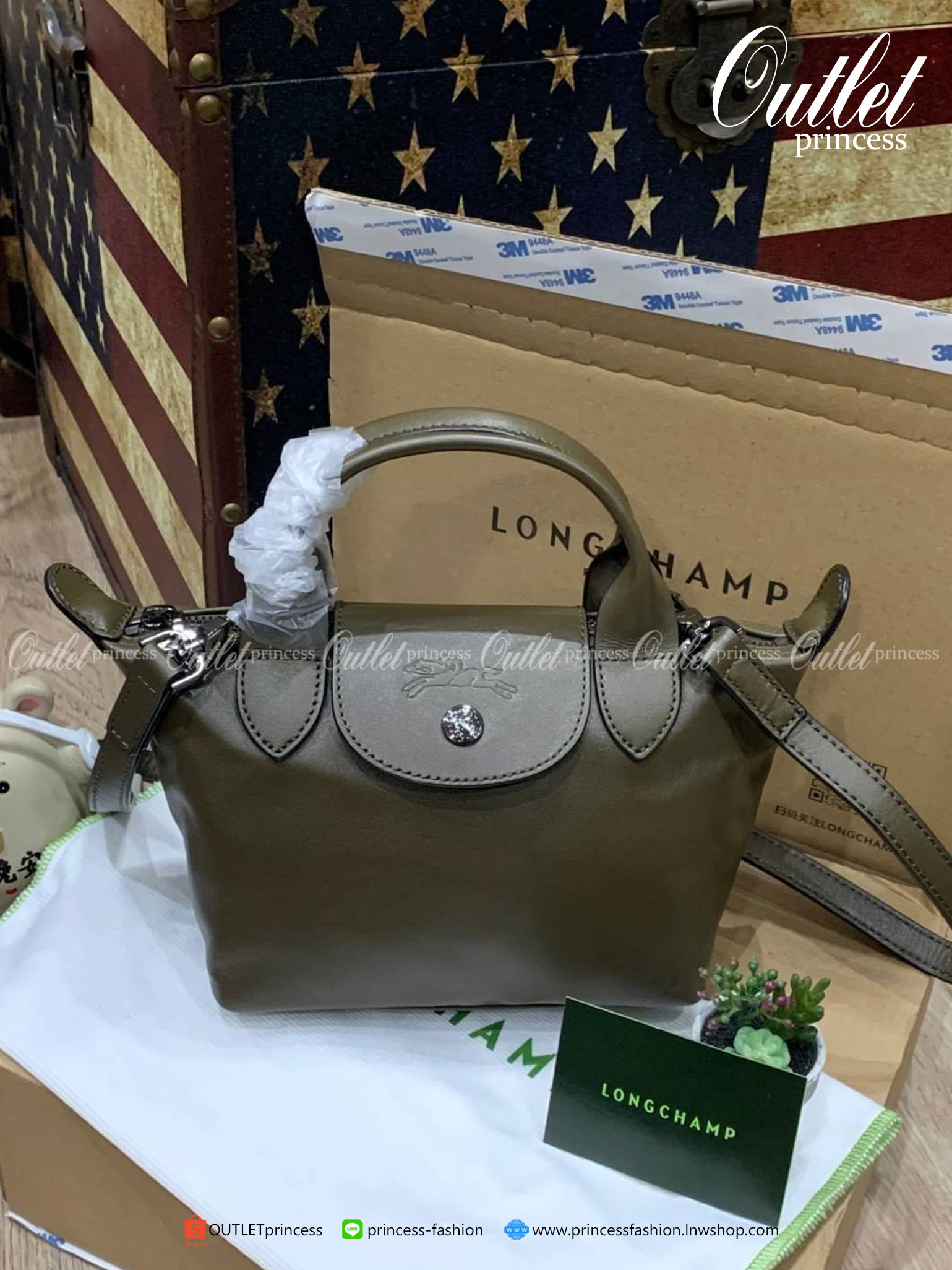 ของแท้ 100% Longchamp LE PLIAGE CUIR TOP HANDLE BAG Color: Black,Orange,Sienna, Navy,Nordic,Grey,Lichen