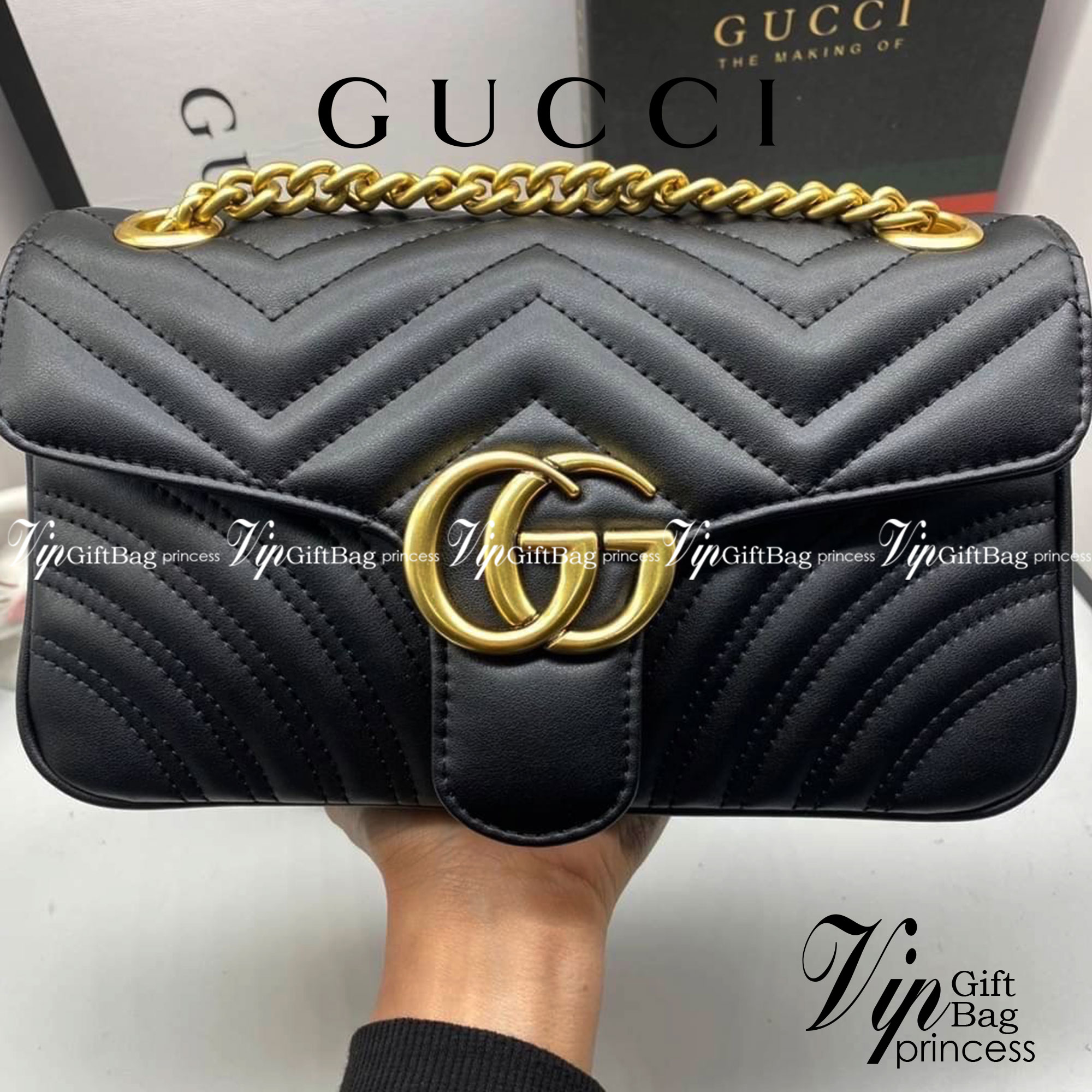 หนังแท้ GUCCI GG Marmont small matelassé shoulder bag 26cm ภาพสินค้าถ่ายจากงานขายจริง ใช้งานต่างประเทศได้ค่ะ
