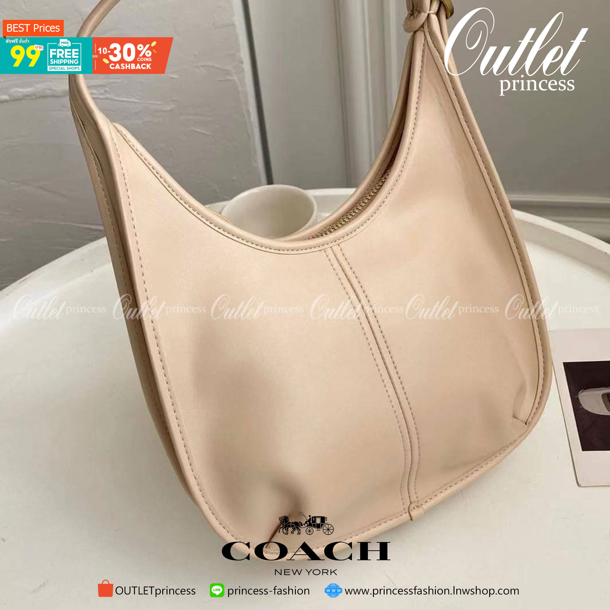 Coach ERGO SHOULDER BAG Glovetanned leather One credit card slot