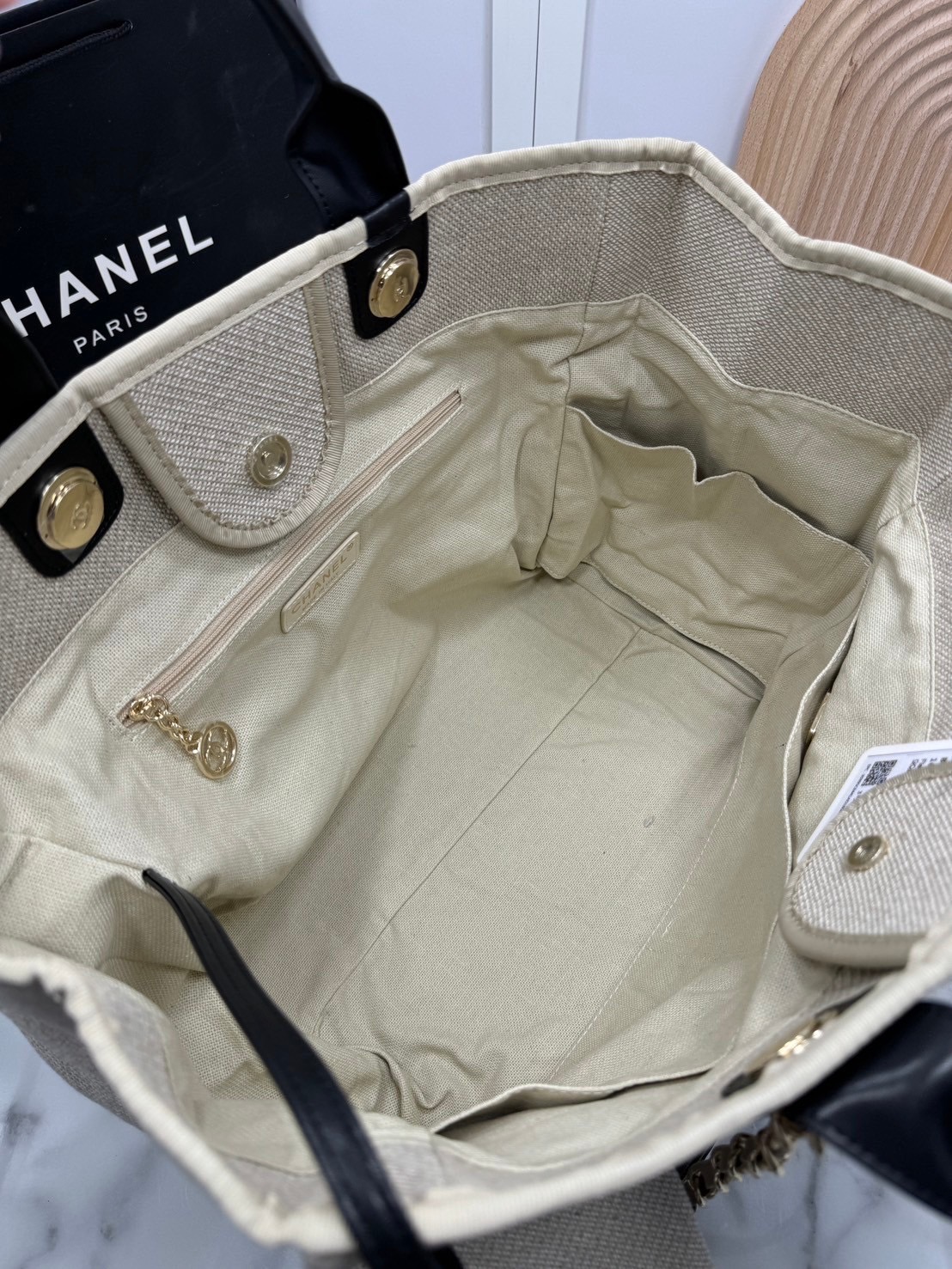ORI หนังแท้ | Chanel Deauville Tote Bag กระเป๋าสะพายทรงโท้ทช้อปปิ้ง ใบใหญ่ ภายในโล่งกว้าง จุของได้เยอะ