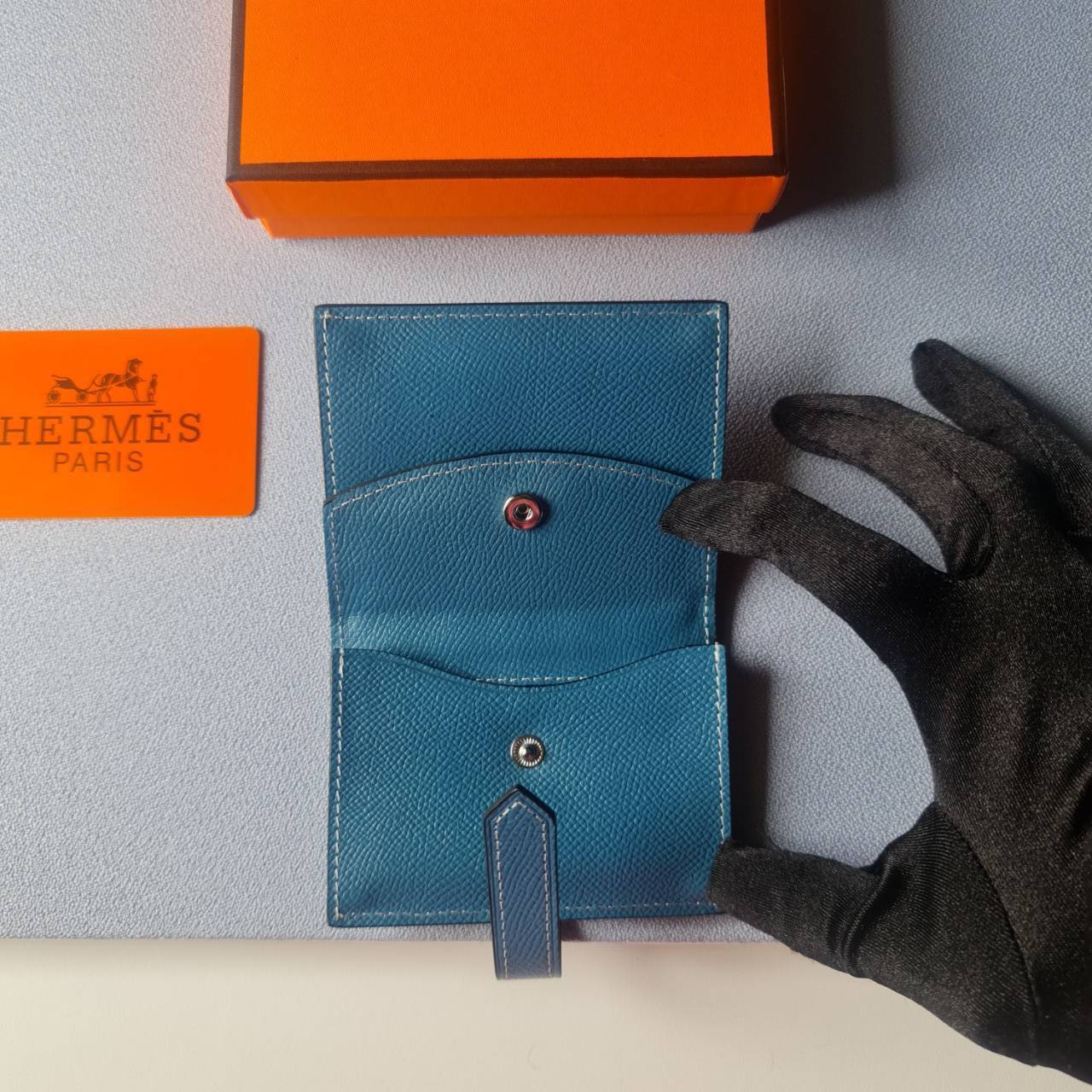 VIP หนังแท้ 】HERMES MINI BEARN WALLET UNISEX