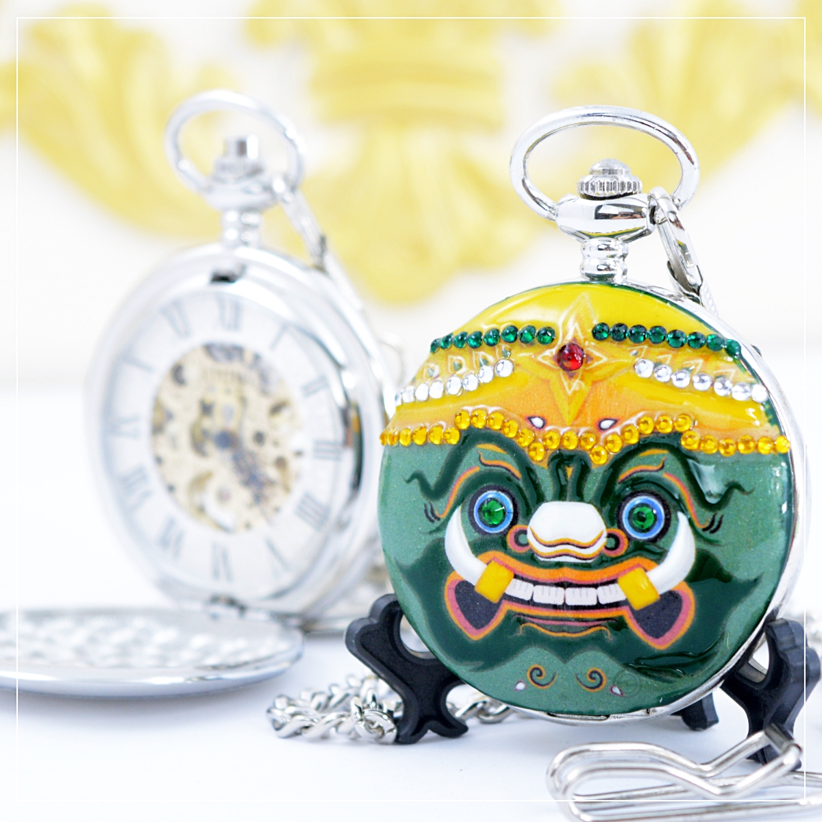 ของที่ระลึกไทย l ของที่ระลึกโขน ลวดลายพักตร์ยักษาการเวก ของขวัญไทยๆ (งานสั่งทำ)