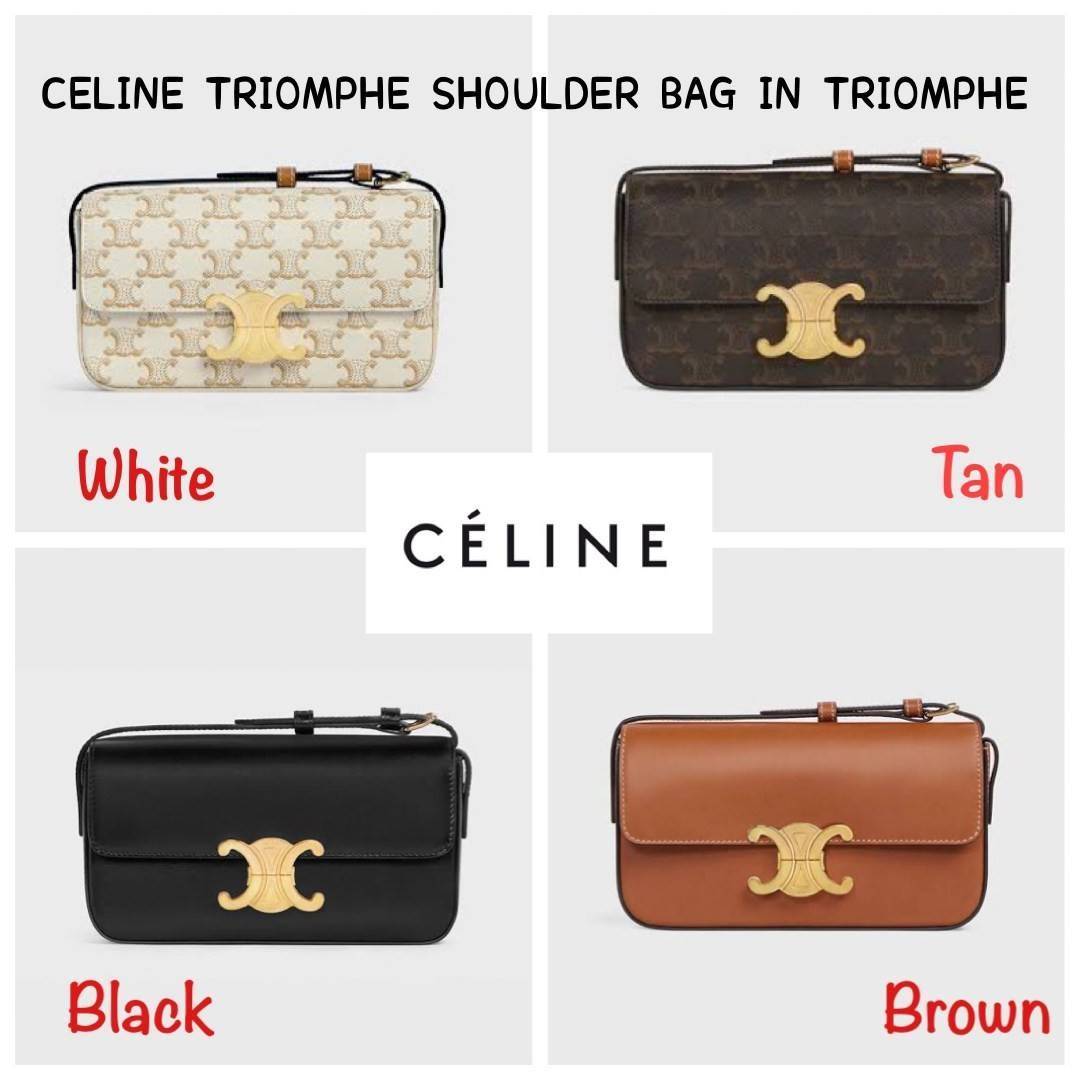 VIP 】CELINE TRIOMPHE SHOULDER BAG IN TRIOMPHE อีกหนึ่งผลงานการออกแบบของ Hedi Slimane ที่ได้ดึงเอาเอกลักษณ์ต่าง ๆ ของ CELINE ออกมาและทำการตีความหมายใหม่จนได้กระเป๋าเรียบหรูและดูทันสมัย ให้คุณเลือกสะพายในชีวิตประจำวันเข้ากับการแต่งตัวสบาย ๆ หรือจะสะพายออกงา