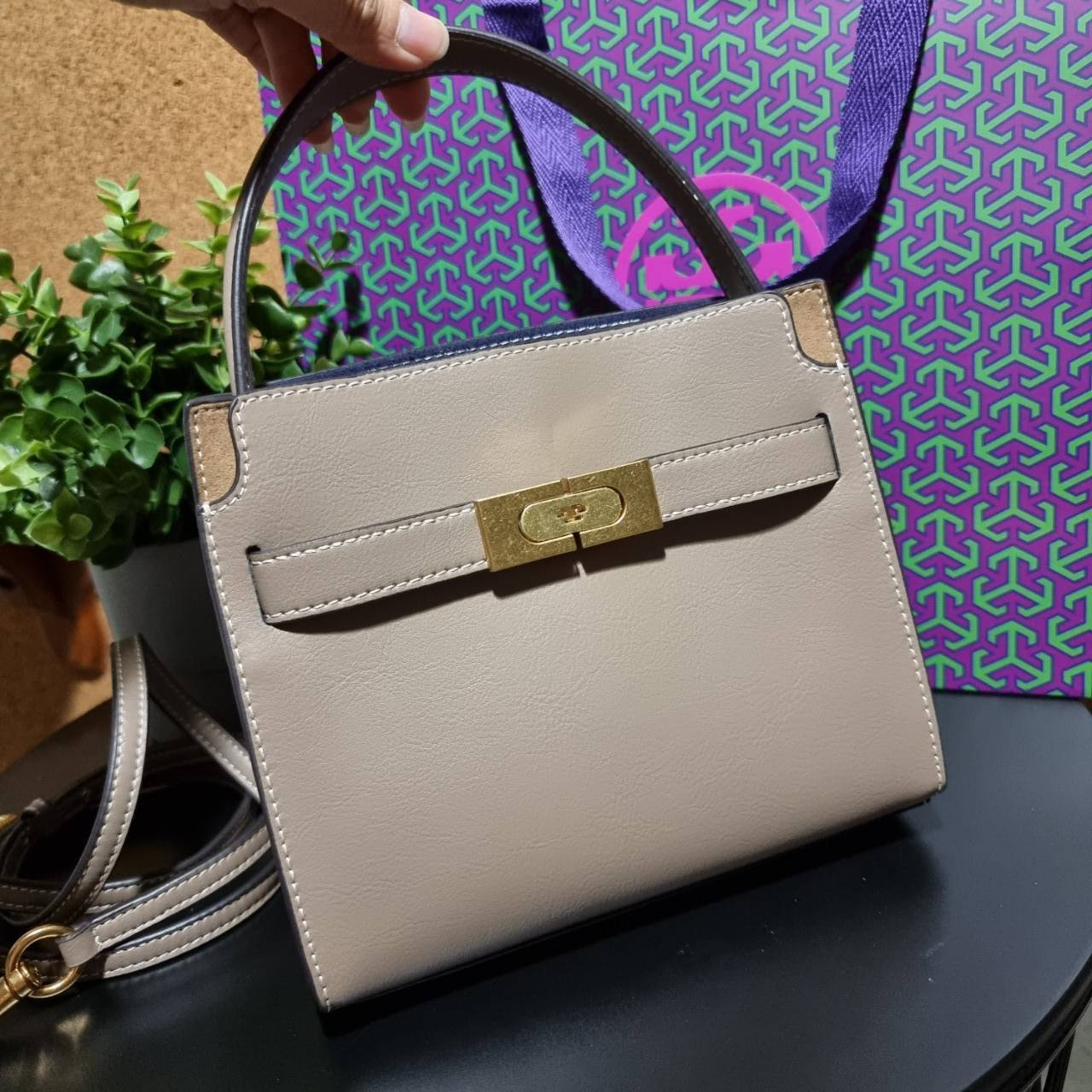 ของแท้ 💯% TORY BURCH LEE RADZIWILL PETITE DOUBLE BAG (CLAM SHELL)