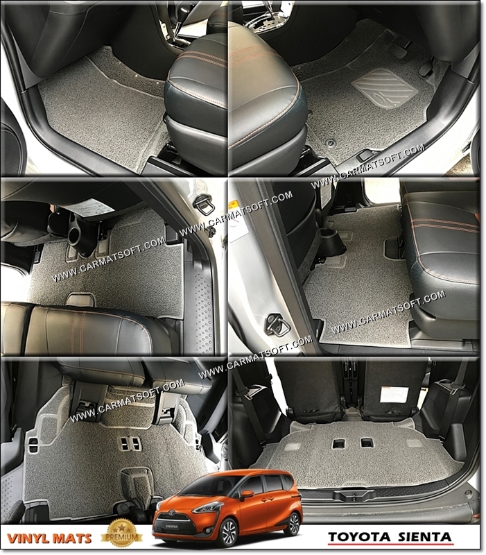 พรมดักฝุ่นไวนิลรีดขอบTOYOTA SIENTA พรมไวนิล โตโยต้า เซียนต้า รีดขอบ สีเทา เต็มคัน
