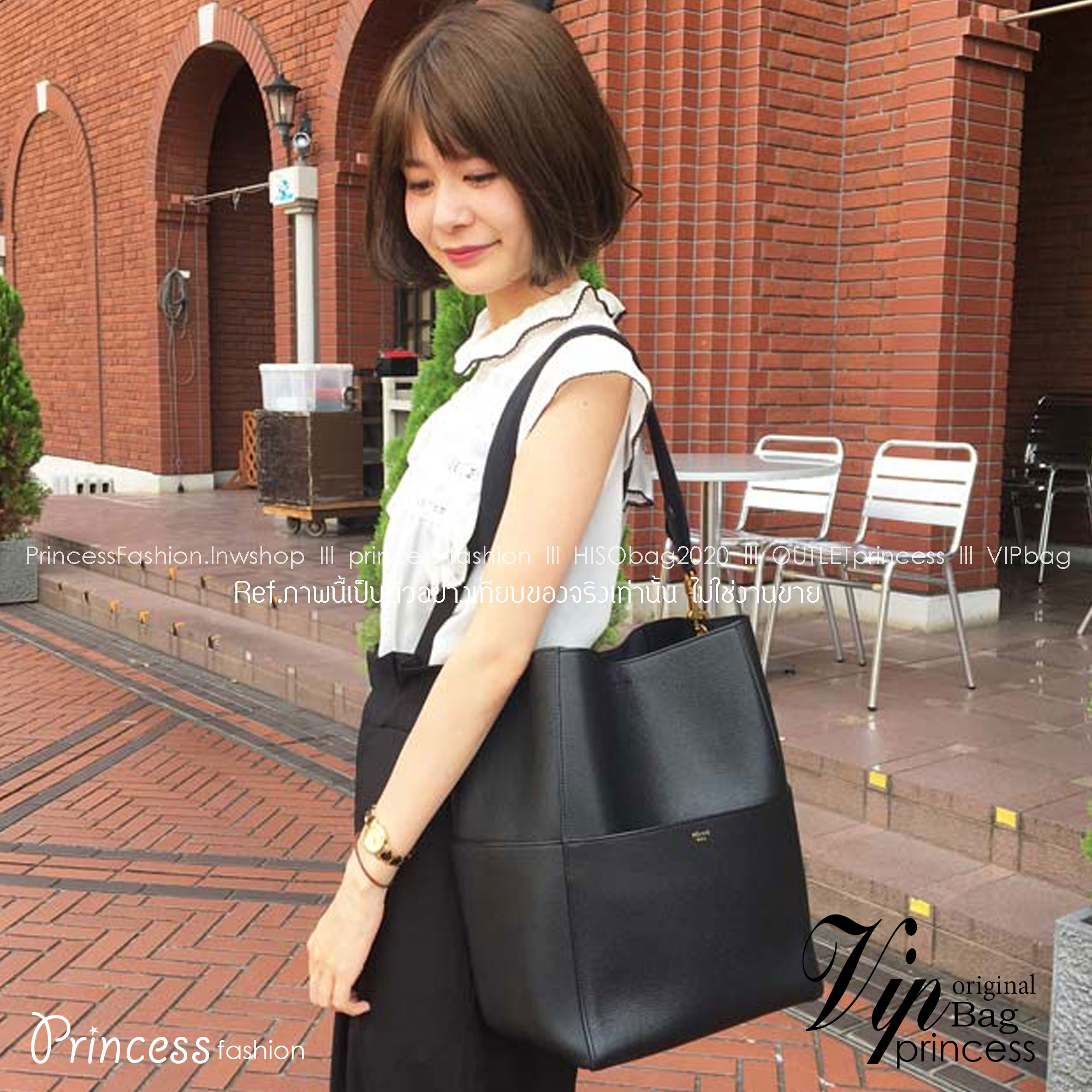 CELINE Sangle Bucket bag in soft grained calfskin / CELINE TOTE BAG พร้อมส่ง กระเป๋าทรงโท้ท ใบใหญ่ ภายในโล่งกว้าง จุของได้เยอะ ใช้งานง่าย ได้ทุกลุค สวยหรู
