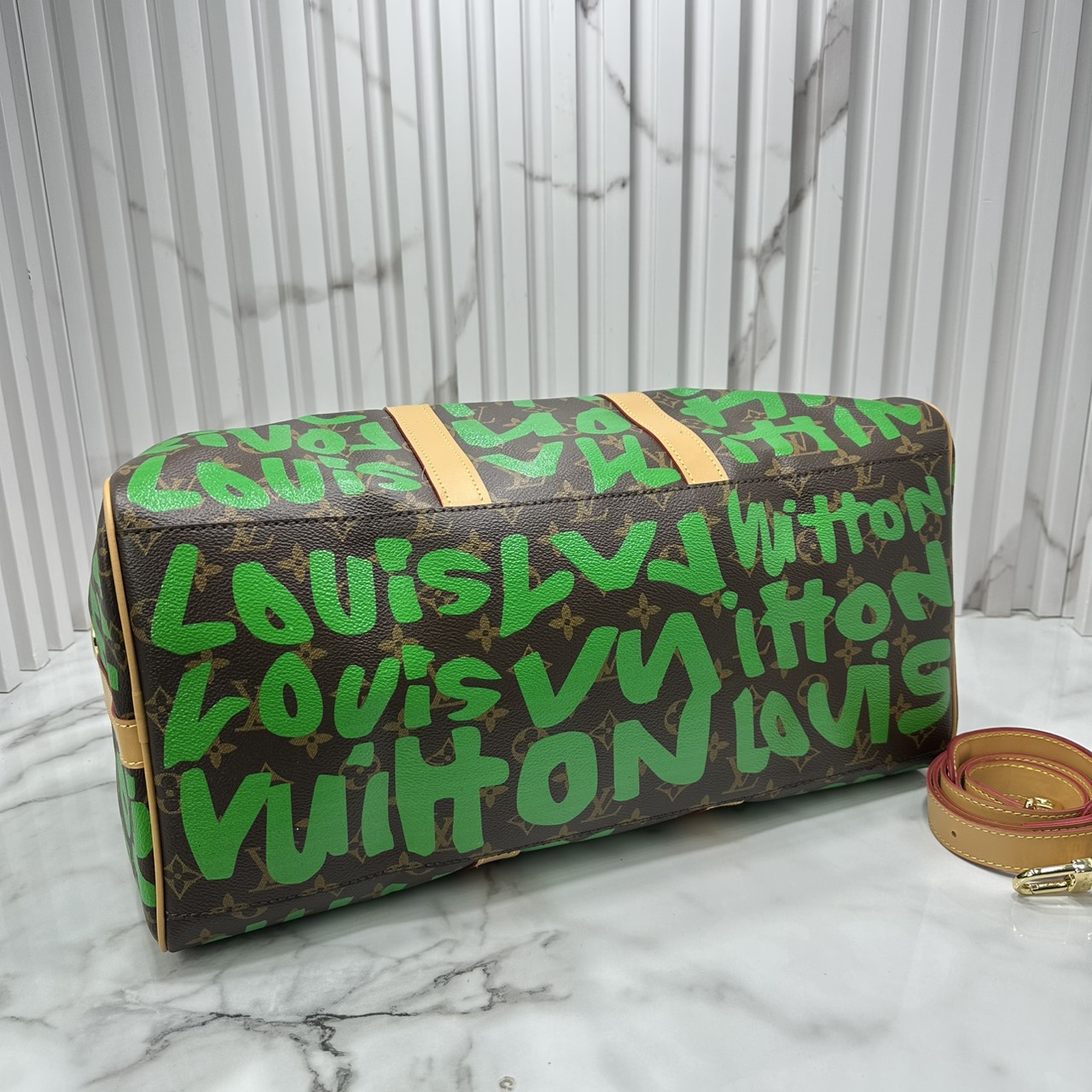 ORI หนังแท้ | LV Stephen Sprouse Graffiti Keepall 42cm กระเป๋าสะพายทรงคีฟออลใบใหญ่ ลวดลายตัวอักษรกราฟฟิกเต็มใบ