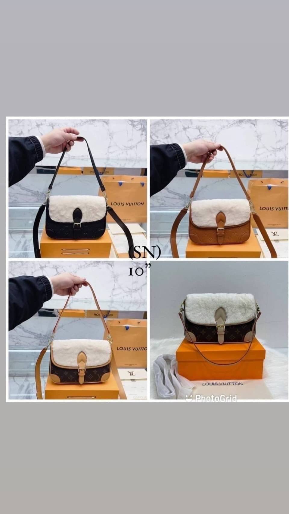 LV DIANE FLEECE BAG ใหม่กับรุ่นที่ทำมาจำนวนจำกัด ดีไซน์ต้อนรับอากาศเย็นๆช่วงส่งท้ายปี กับกระเป๋าสะพายทรงสวย ดีไซน์คลาสสิคซ่อนความหรู ด้วยการตกแต่งขนฟูนุ่ม วัสดุหนังแคนวาสตัดสลับหนังแท้