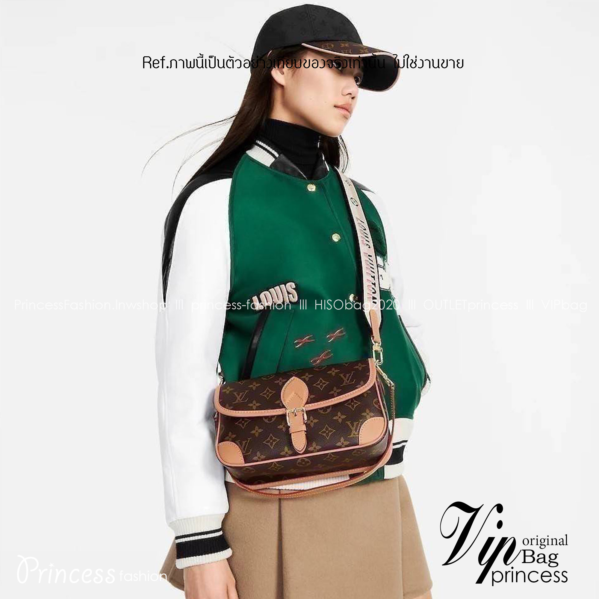 LV DIANE Monogram Canvas - Handbags ดีไซน์น่ารักน่าใช้มากๆ มีสายมาให้ถึง 2 แบบ สายหนังคล้องไหล่ได้ และสายสปอร์ตครอสบอดี้ได้ ปรับเปลี่ยนใช้ตามลุคแต่ละวันได้เลย