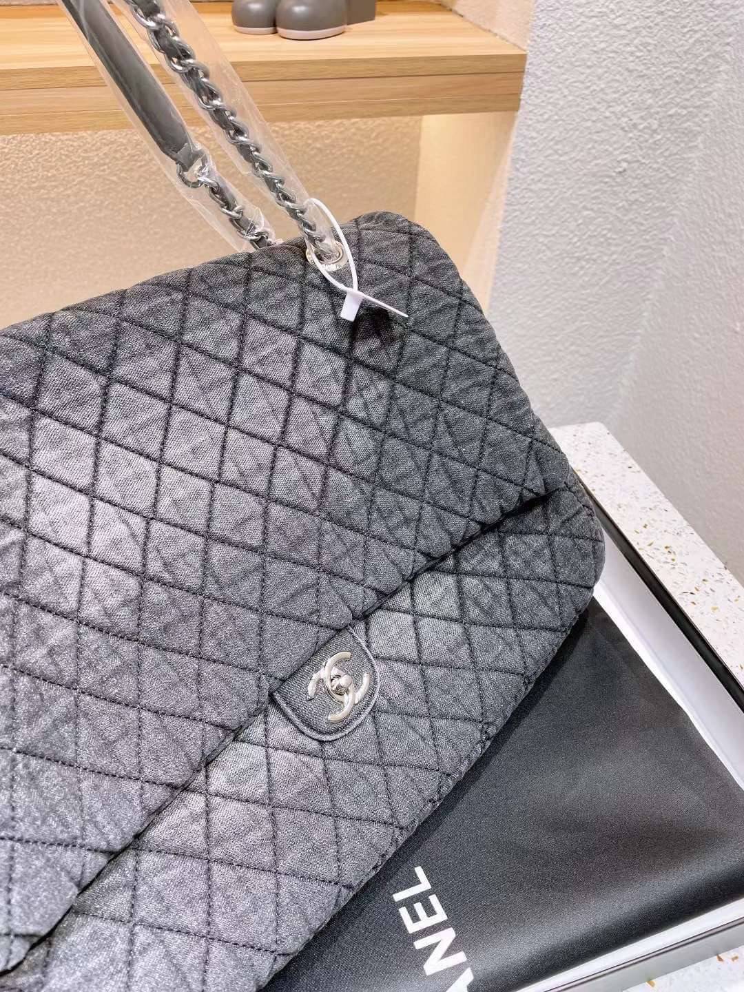 CHANEL Large Denim Flap Bag พร้อมส่ง 2 สี 16"