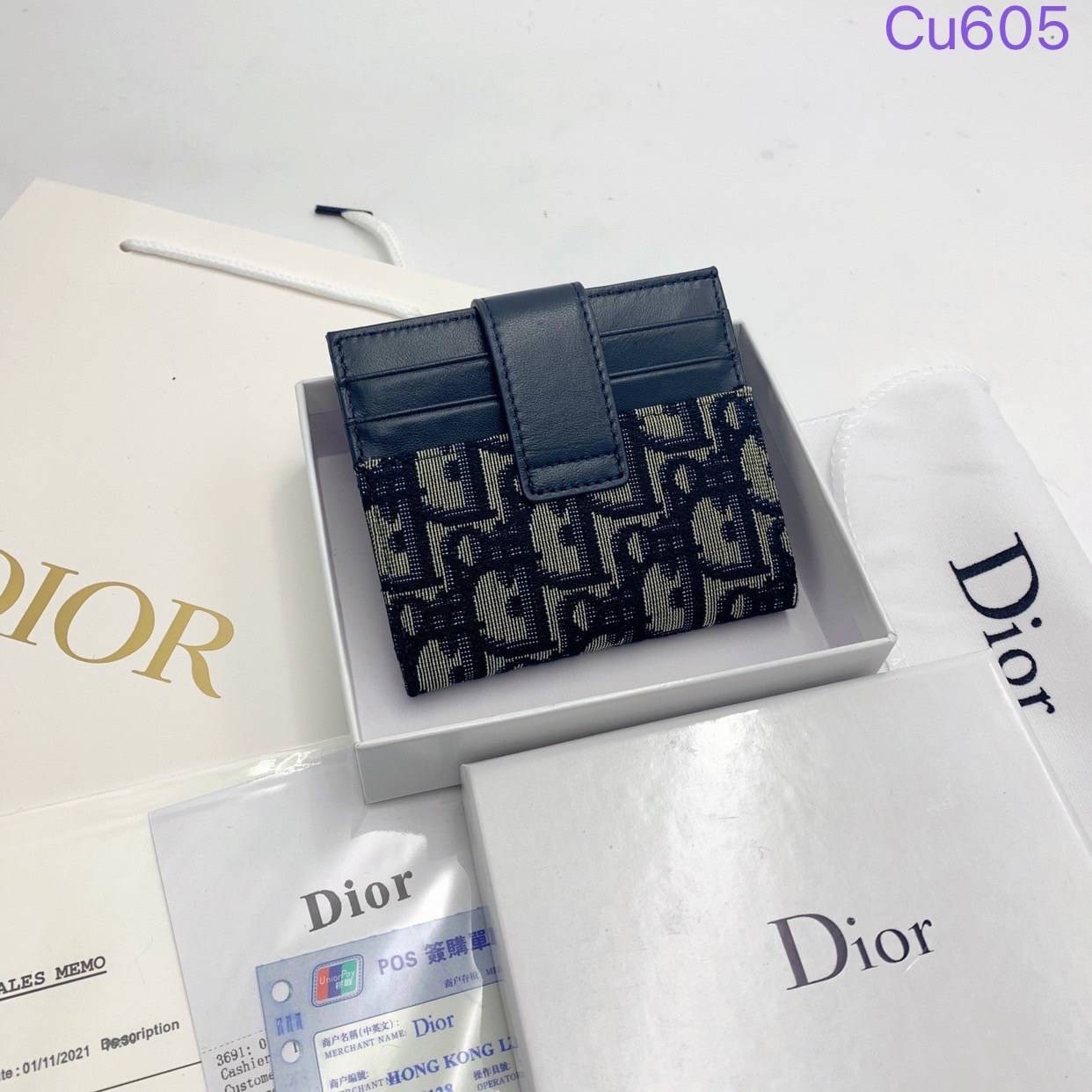 DIOR Card Holder / DIOR Wallet กระเป๋าใส่บัตรแบรนด์หรู พร้อมส่งที่ไทย ภาพสินค้าถ่ายจากงานขายจริง ใช้งานต่างประเทศได้