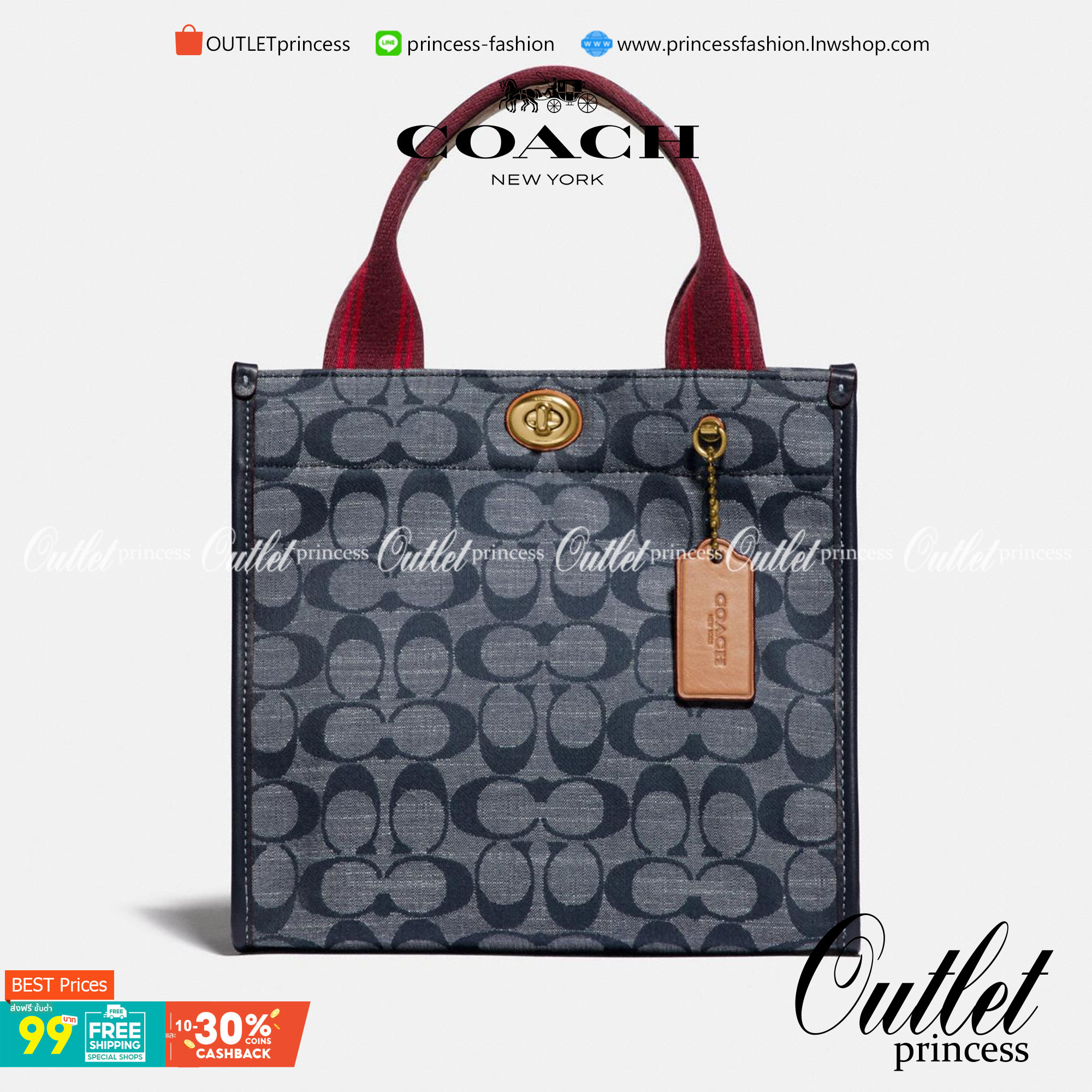 COACH Tote 22 In Signature Chambray หากคุณกำลังมองหากระเป๋าที่มีดีไซน์แปลกตา ไม่ค่อยเหมือนที่พบเห็นทั่วไป