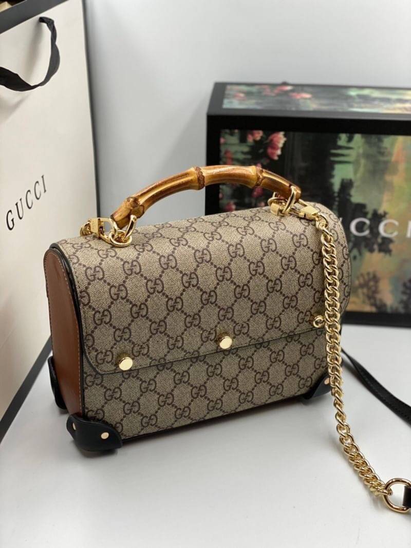 VIP 】หนังแท้ GUCCI Padlock GG small bamboo shoulder bag พร้อมส่งที่ไทย