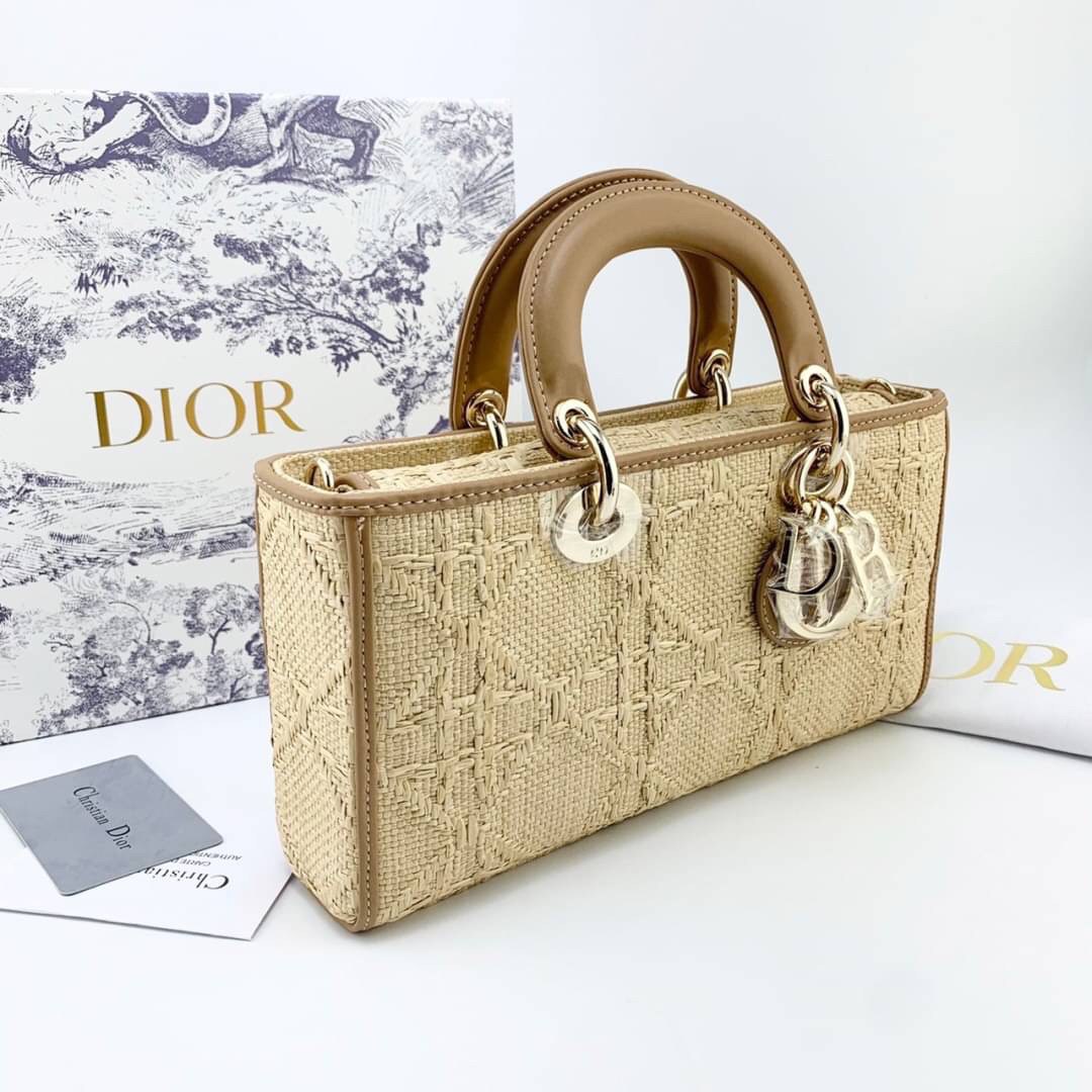 ORI 】DIOR Lady D-Joy Bag Natural Cannage Raffia พร้อมส่งที่ไทย ภาพสินค้าถ่ายจากงานขายจริง ใช้งานต่างประเทศได้