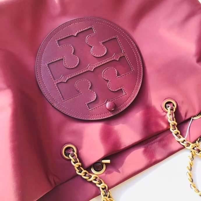 TORY BURCH Ella Chain Tote 32cm / TORY TOTE NYLON BAG พร้อมส่ง 4 สี กระเป๋าสะพายทรงโท้ท จุของได้เต็มที่ น้ำหนักเบา รูปทรงคลาสสิคชวนใช้