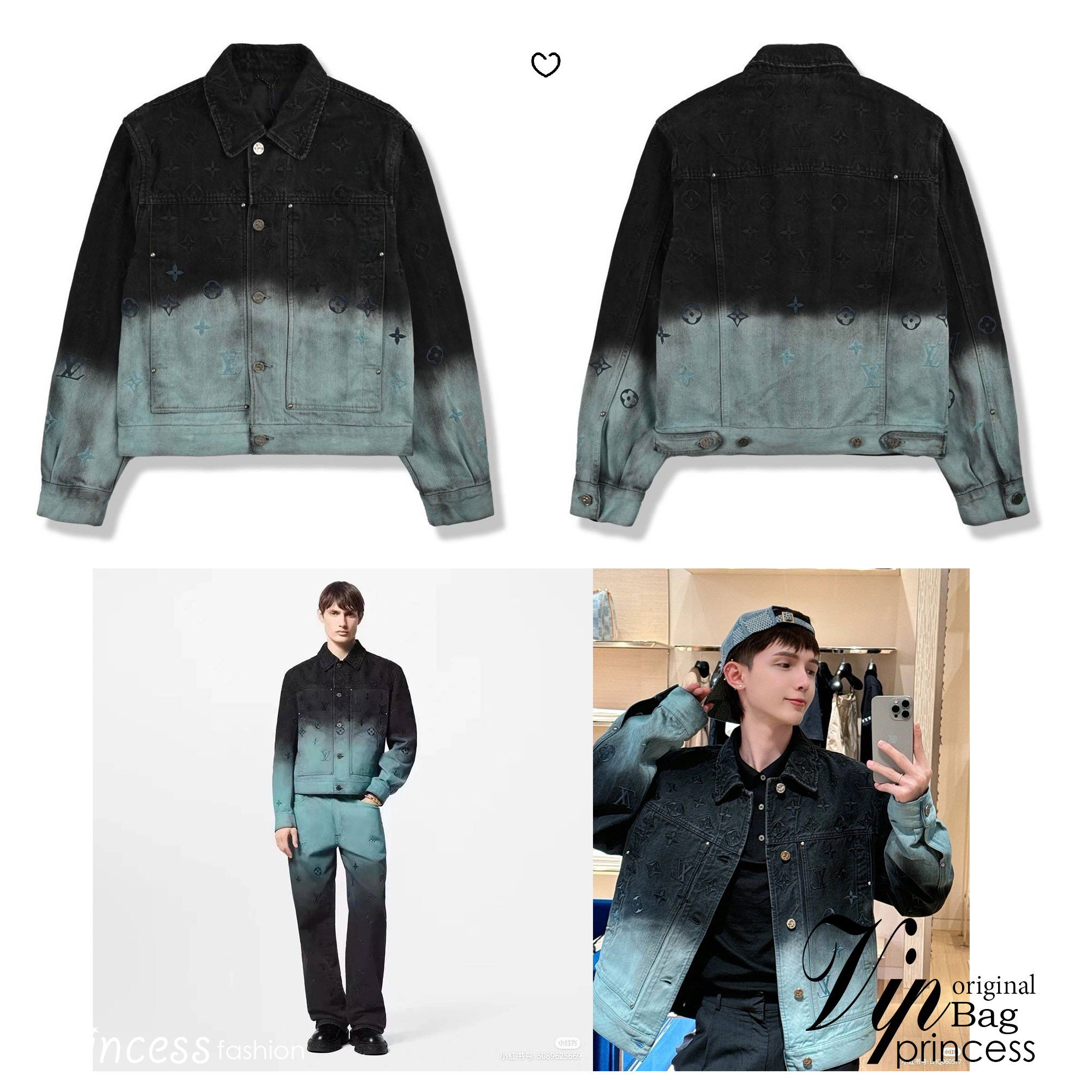 LV JACKET JEAN DENIM เสื้อแจ็คเก็ตยีนส์ฟอกไล่สี แบรนด์หรู เนื้อผ้าอย่างดี สวยงาม มีป้ายแท็กที่คอเสื้อ ใส่ได้ทั้งผู้หญิง/ผู้ชาย 🧡เกรดท็อปออริ เกรดดีสุด