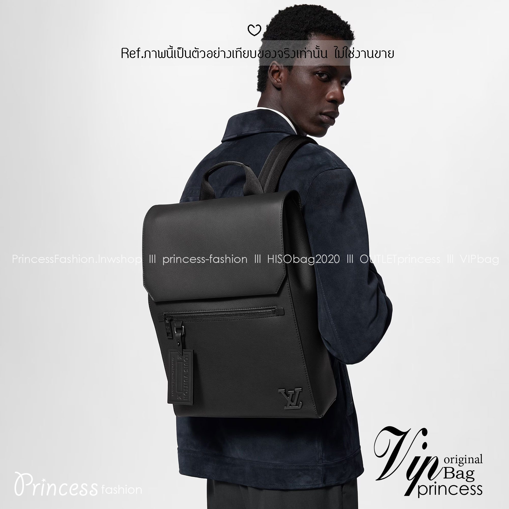 ORI หนังแท้ | LV Fastline Backpack กระเป๋าสะพายหลังรุ่น Fastline โดดเด่นด้วยดีไซน์มุมตัดและรูปทรงเรียบหรูอันเป็นเอกลักษณ์ของคอลเล็คชั่น LV Aerogram สีดำเต็มใบสวยหรูคลาสสิค ประดับเนมแท็ก