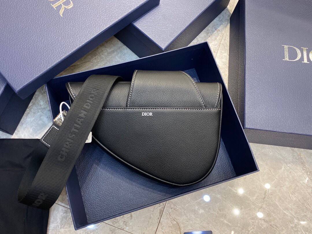 VIP 】หนังแท้ CHRISTIAN DIOR SADDLE BAG Black Grained Calfskin