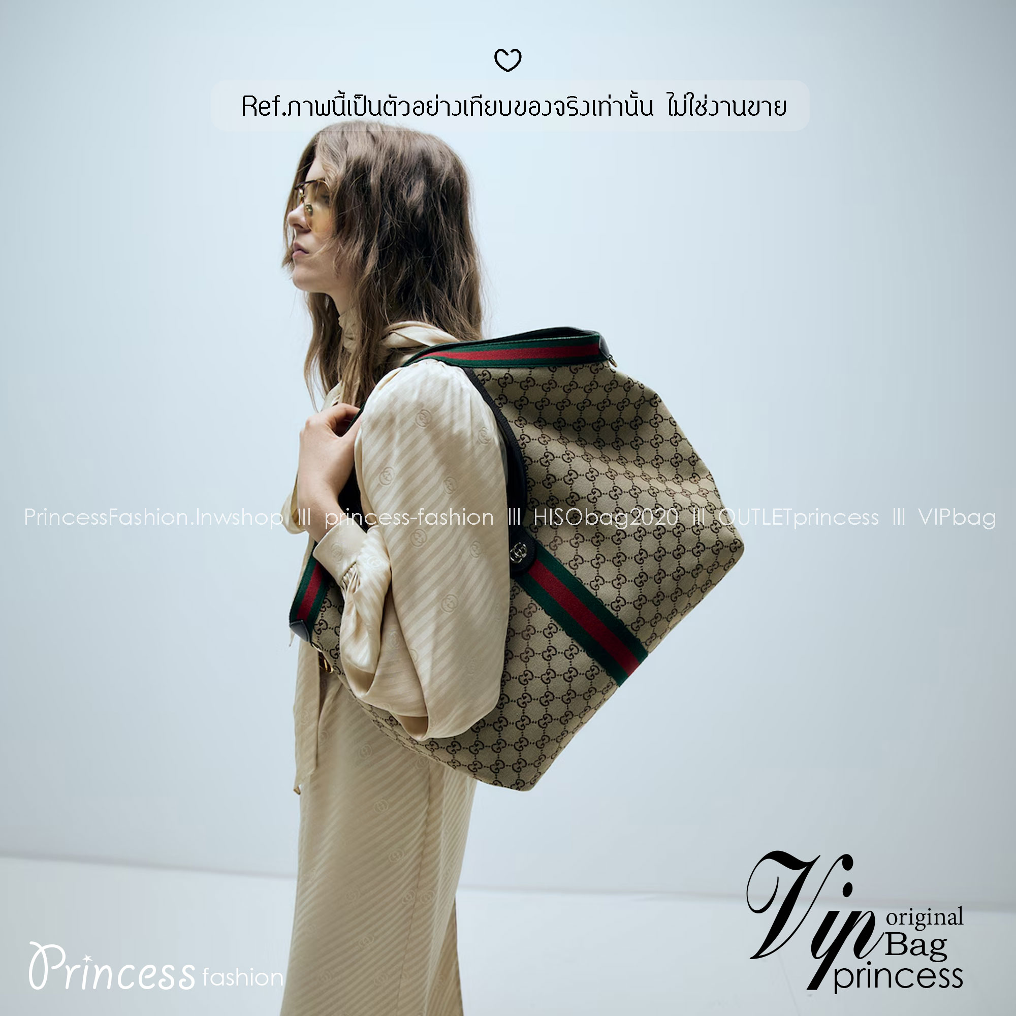 ORI หนังแท้ | Gucci Giglio Large tote bag / Monogram / Denim กระเป๋าทรงสะพายทรงโท้ทใบใหญ่ ดีไซน์ใหม่ล่าสุด สวยหรู่เท่มาก มาพร้อมใบเล็กเข้าเซ็ท พร้อมสายสะพายยาวเขียวแดงเป็นเอกลักษณ์ ภายในโล่งกว้าง จุของได้เยอะจุใจ