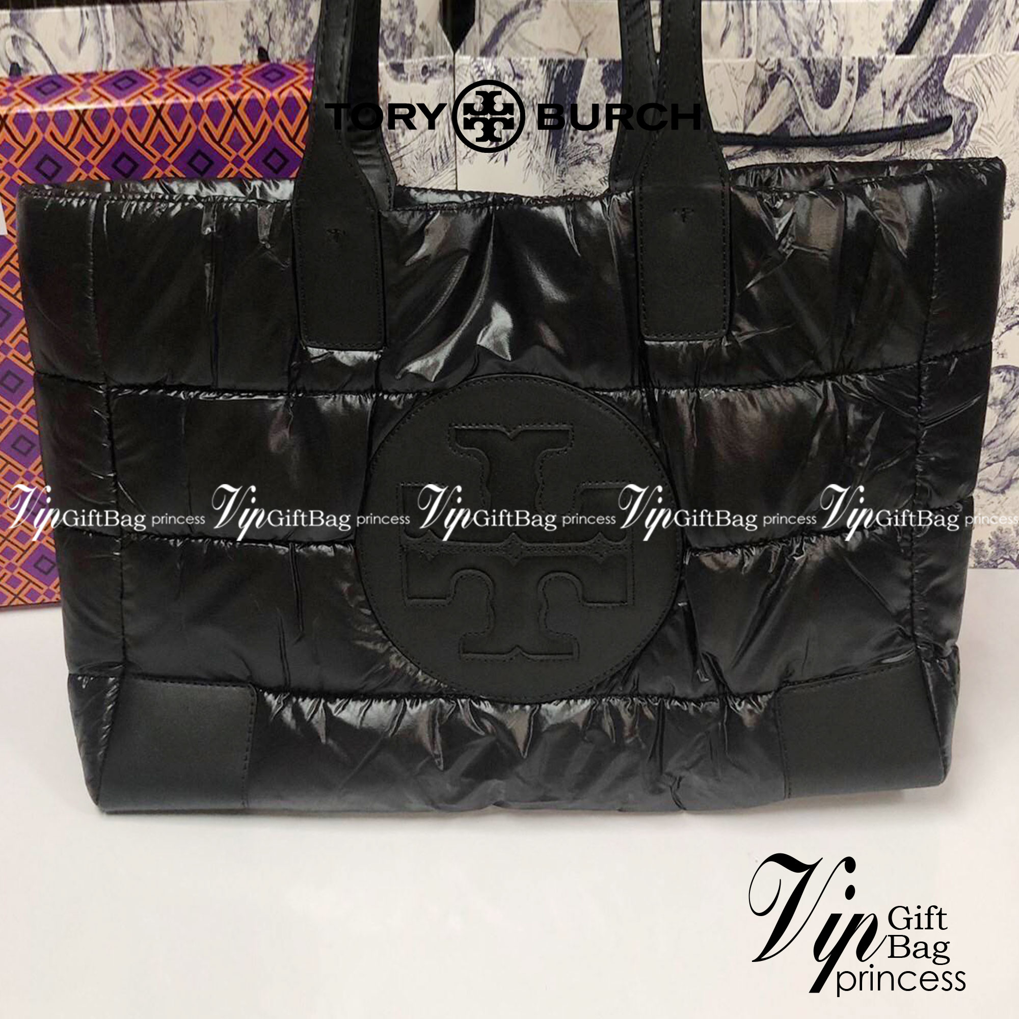 พร้อมส่งที่ไทย TORY BURCH Ella Puffer Tote Bag 40cm กระเป๋าโท้ทใบใหญ่ ภายในโล่งกว้าง จุของได้เยอะ ภาพสินค้าถ่ายจากงานขายจริง ใช้งานต่างประเทศได้