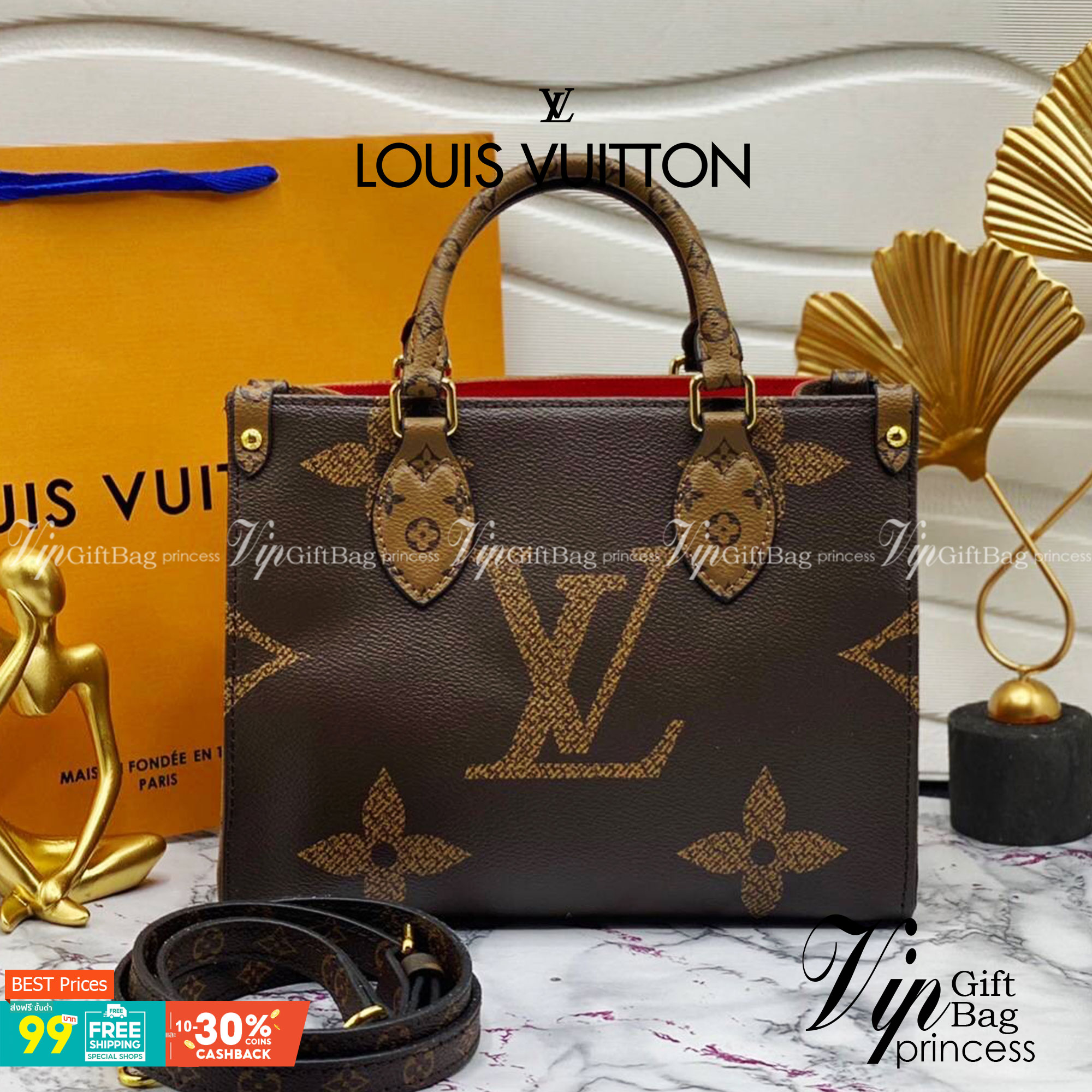 หนังแท้ LOUIS VUITTON ONTHEGO 10" พร้อมส่งที่ไทย เกรดใช้งานต่างประเทศได้