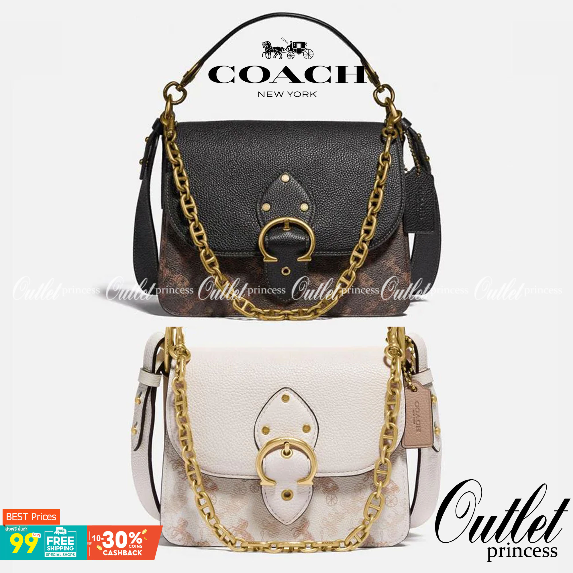 COACH 4503 BEAT SHOULDER BAG 18 with HORSE & CARRIAGE พร้อมส่งที่ไทย