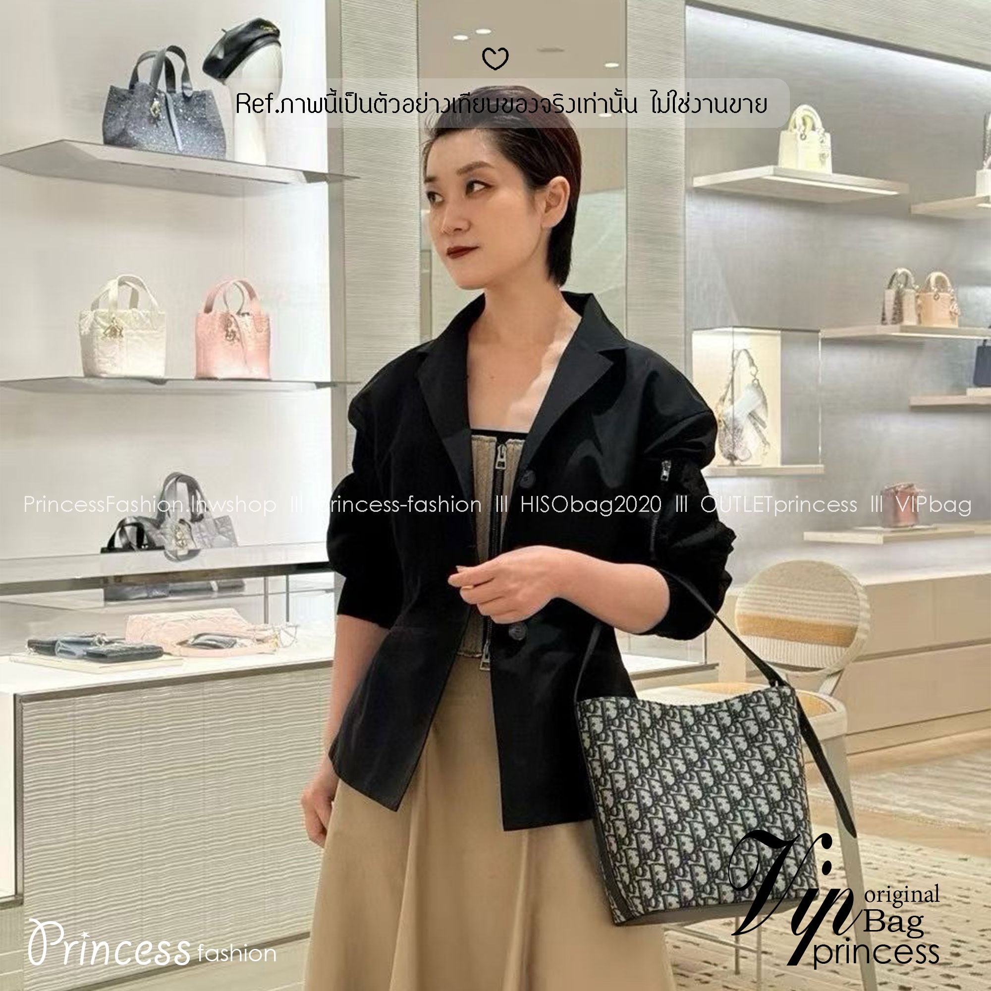 ORI หนังแท้ | DIOR Small Diorstar bucket bag Oblique jacquard fabric กระเป๋าสะพายทรงบัคเก็ต รุ่นใหม่ Cruise 2026 โดดเด่นด้วยดีไซน์ที่ง่ายต่อการใช้งานและมีประโยชน์ใช้สอยหลากหลาย